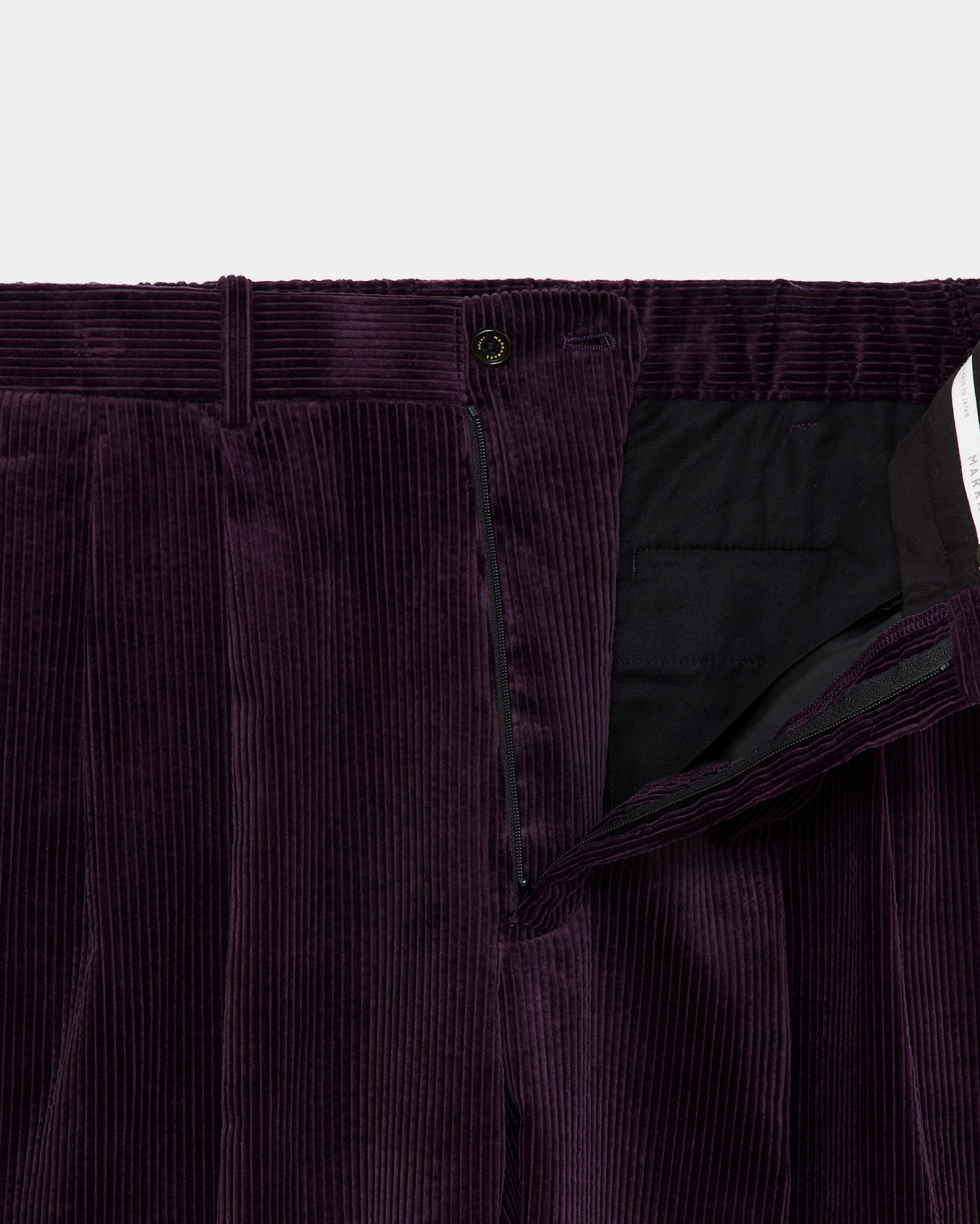 オーガニックコットン 6W コーデュロイ / クラシックフィットダブルプリーテッドトラウザーズ, Purple