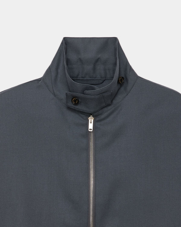 2/80 ORGANIC WOOL VIYELLA HALF ZIP SERVICE JACKET , Forest Gray