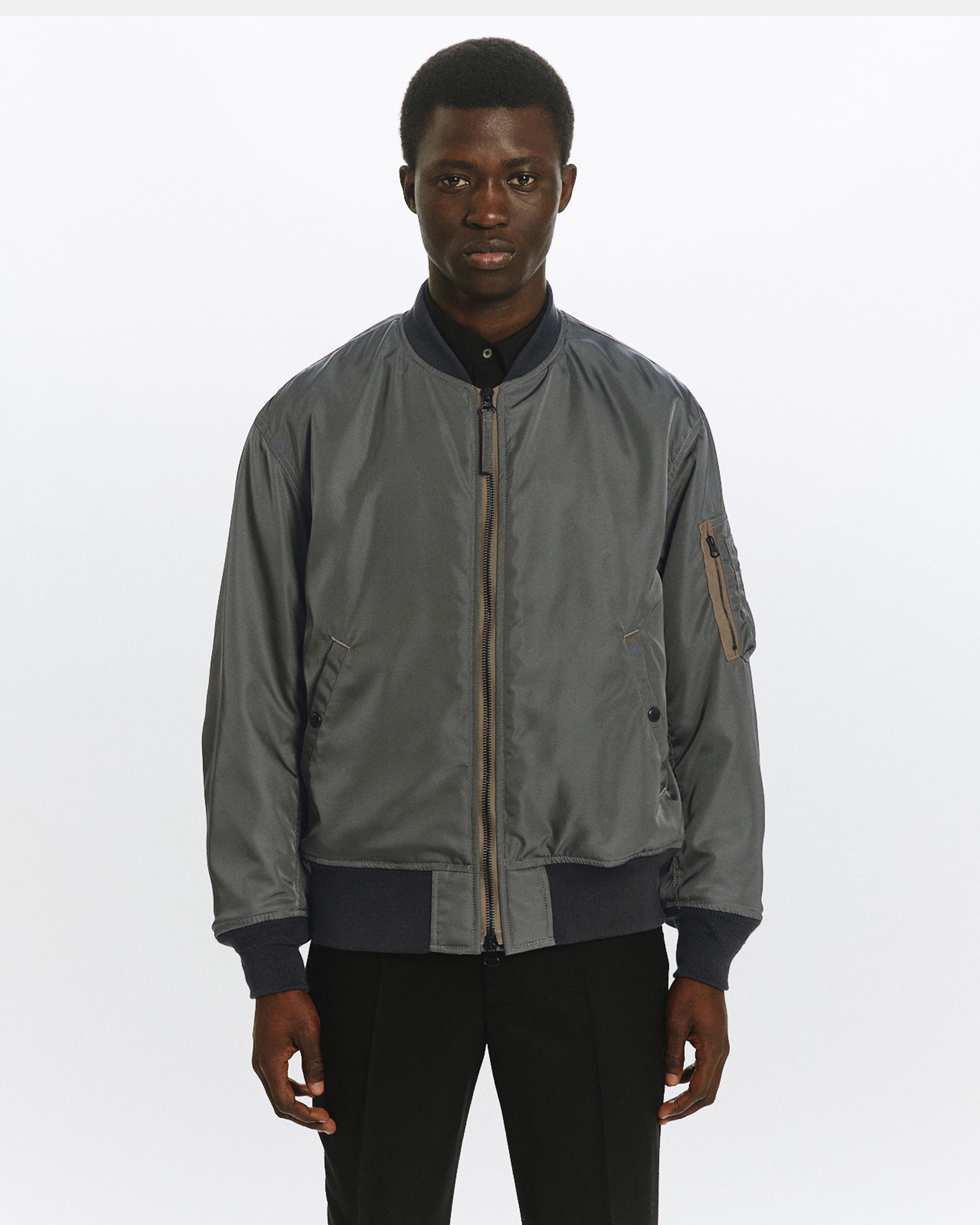 SILK HEAVY TWILL MA-1, Sage Green