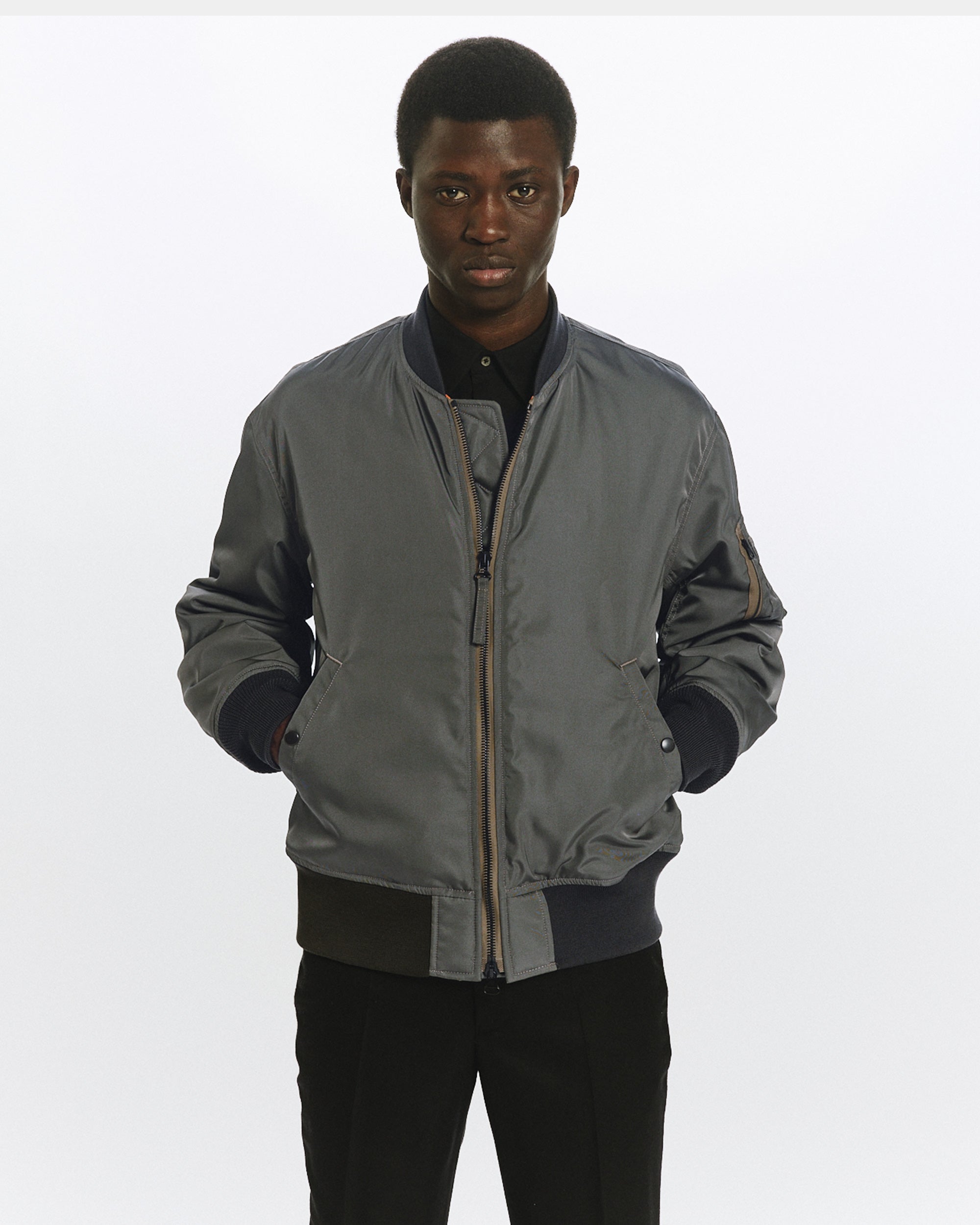SILK HEAVY TWILL MA-1, Sage Green