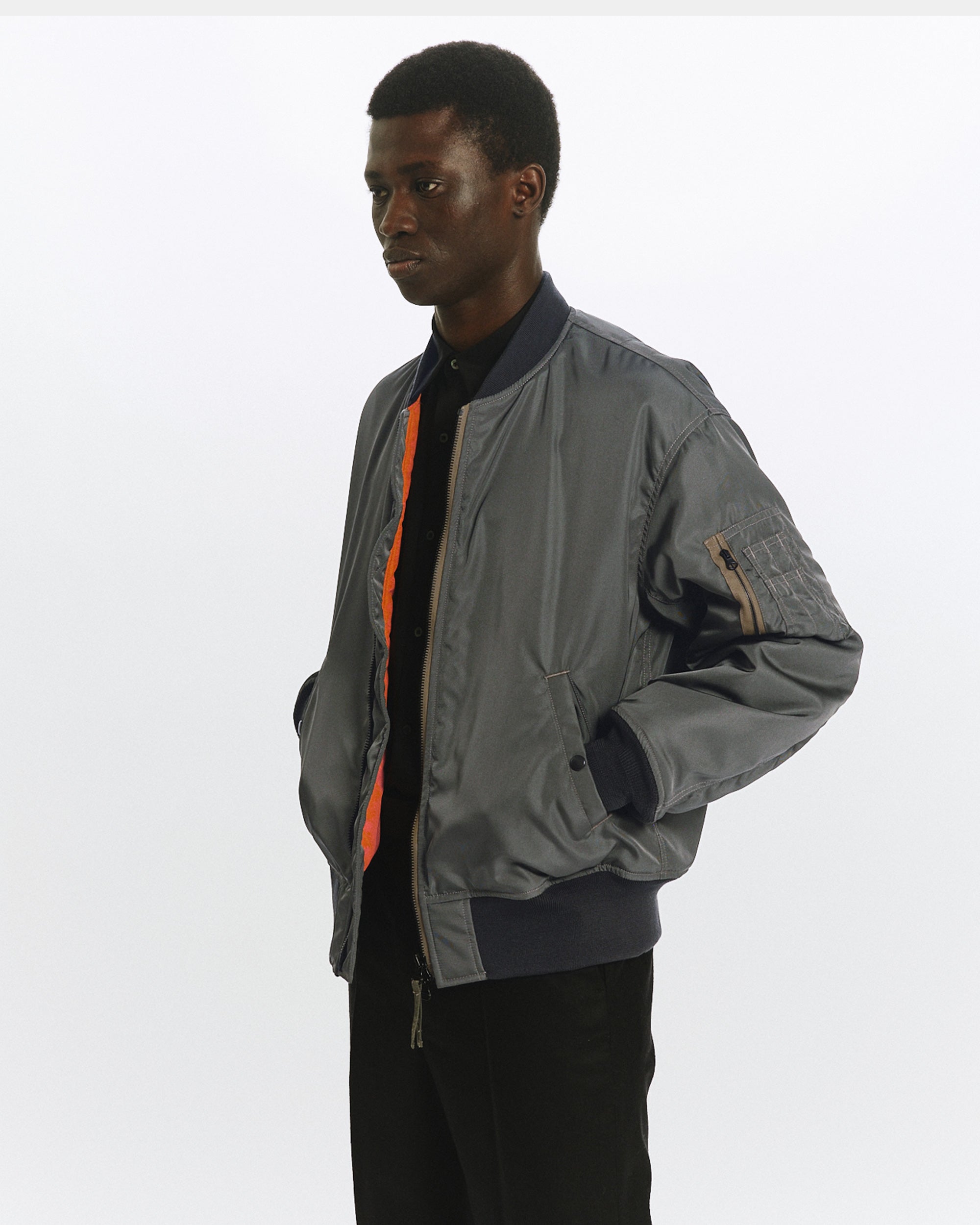 SILK HEAVY TWILL MA-1, Sage Green