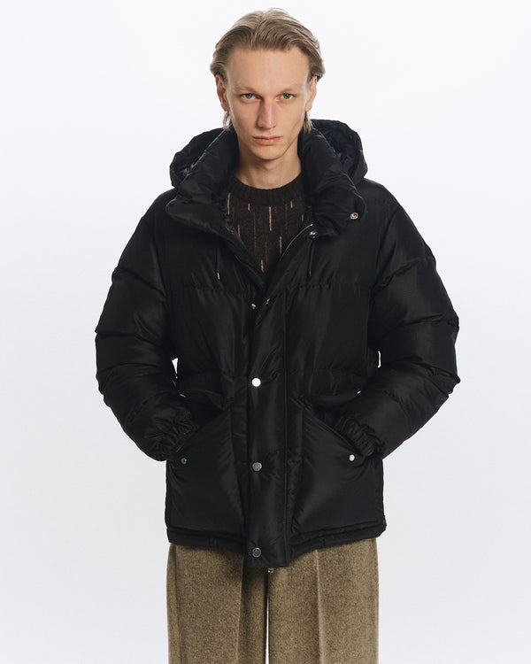 シルクタフタ / シルクダウンパーカー, Black
