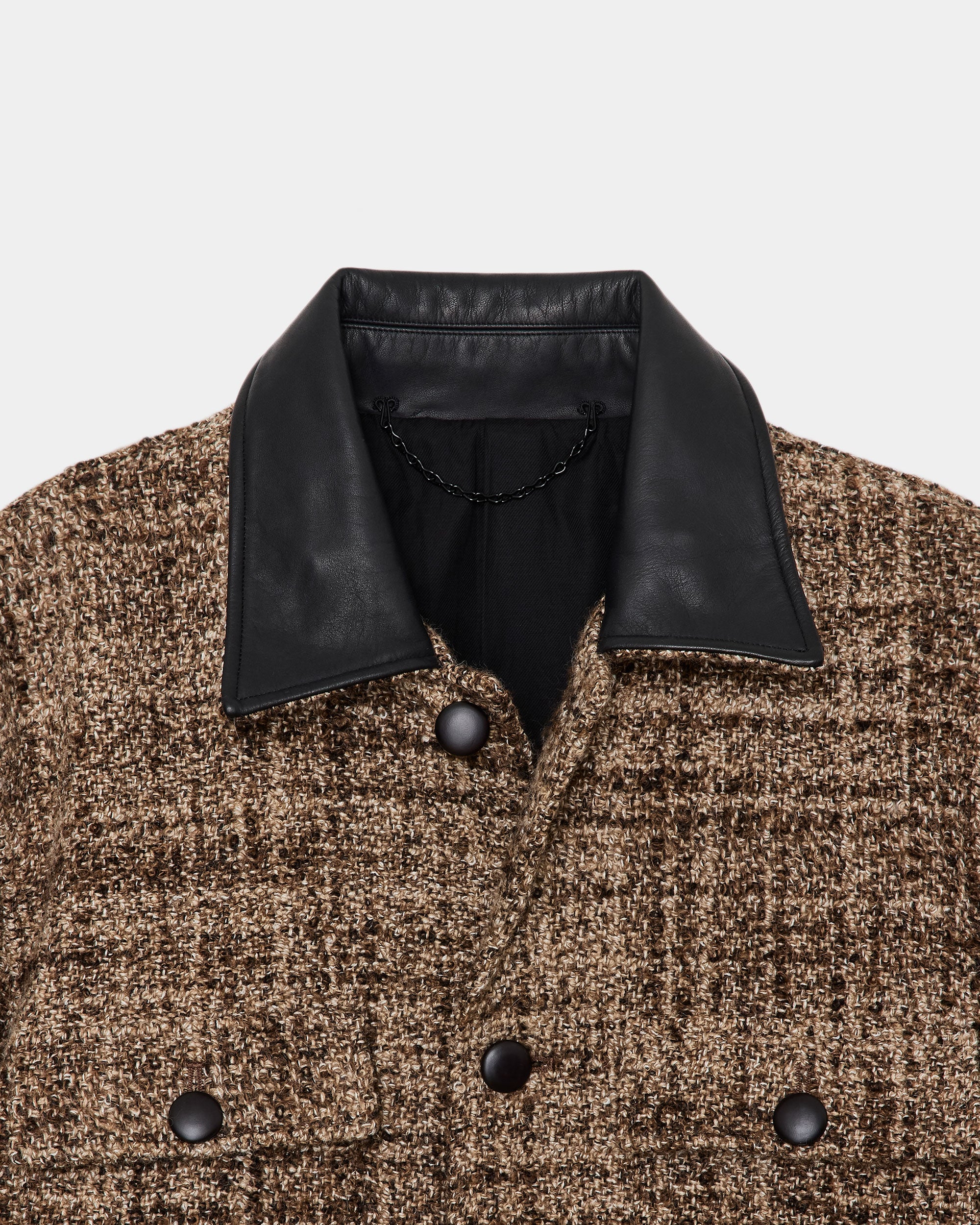 ALPACA SLUB TWEED NEW LOGGER JACKET, Natural Color Mix
