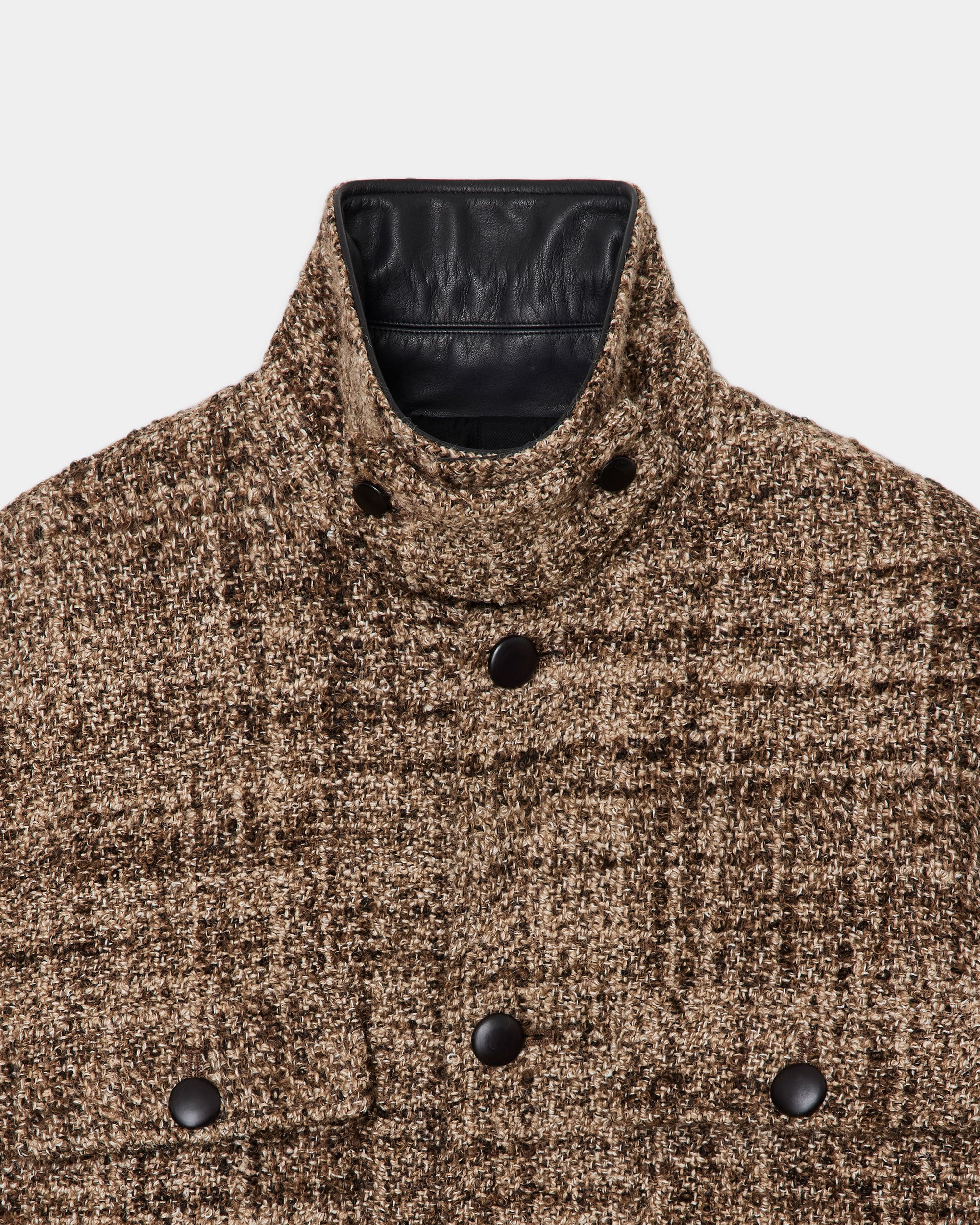 ALPACA SLUB TWEED NEW LOGGER JACKET, Natural Color Mix