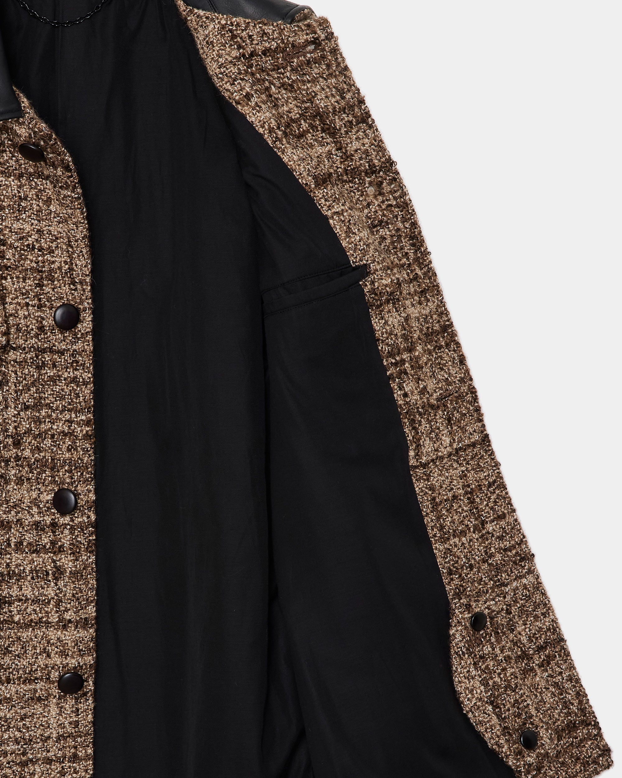 ALPACA SLUB TWEED NEW LOGGER JACKET, Natural Color Mix