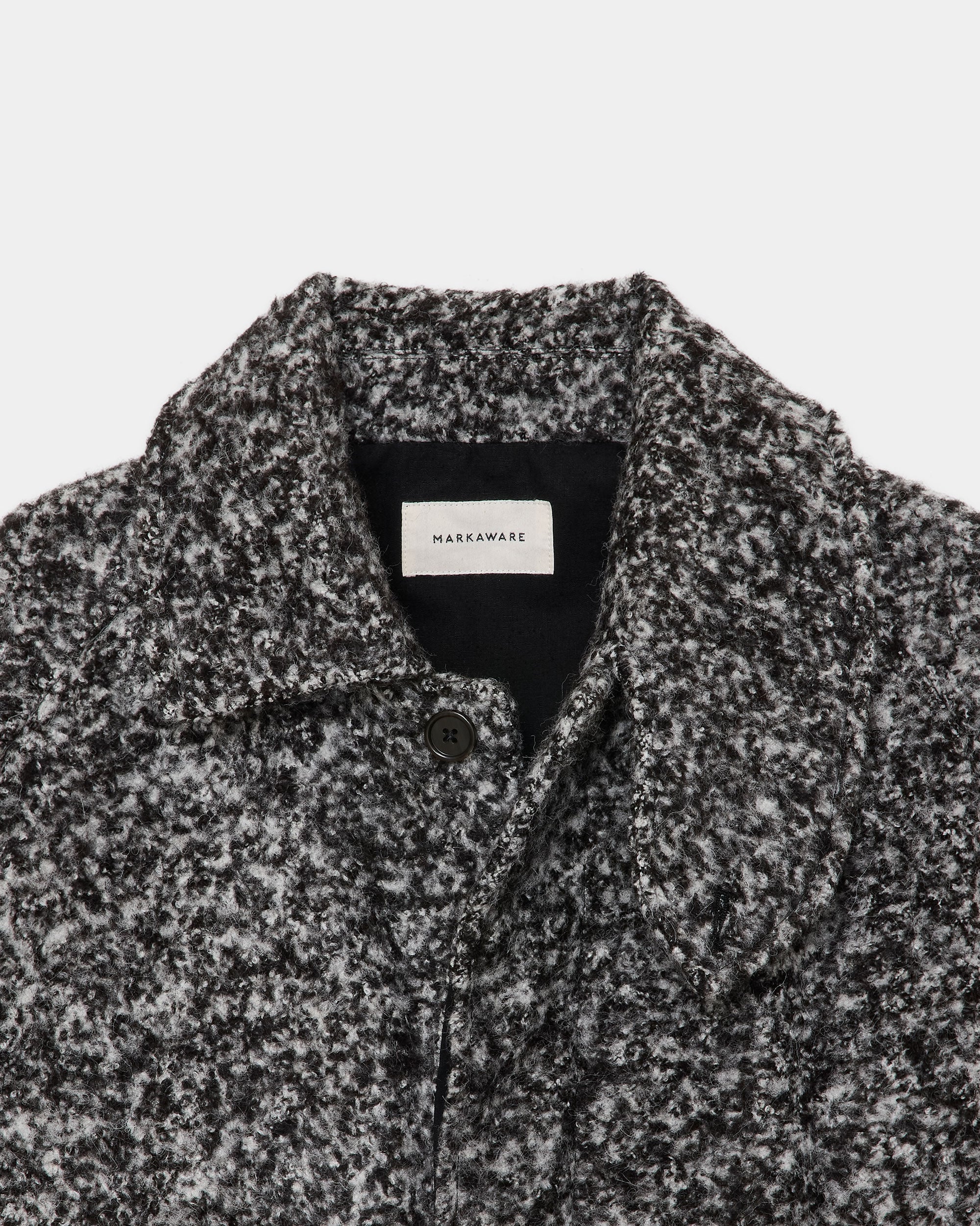 アルパカループツイード / フライングマンジャケット, N Black × N White