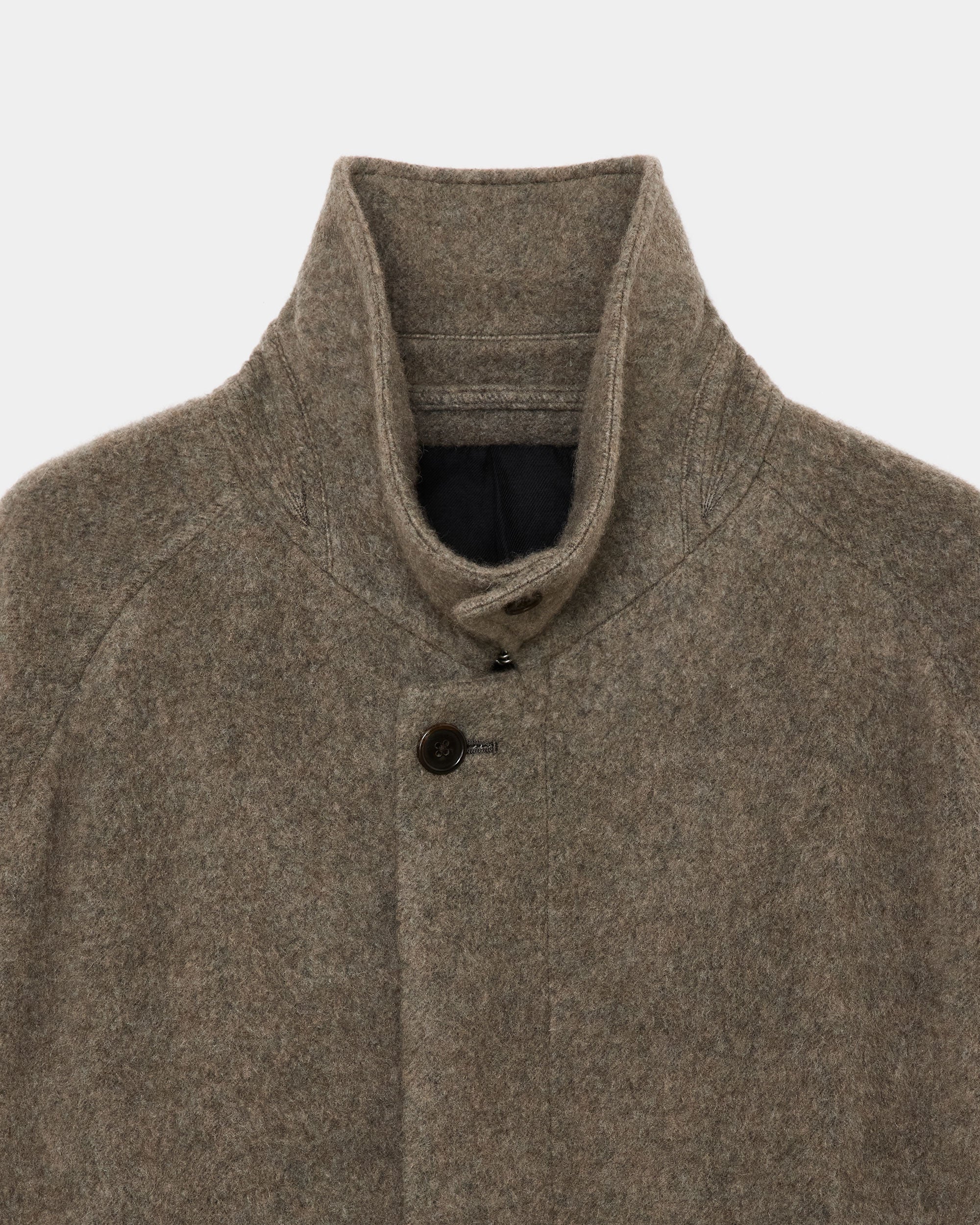 ウールカシミヤナッピングワッシャー /  ウォークアバウトコート, Green Beige