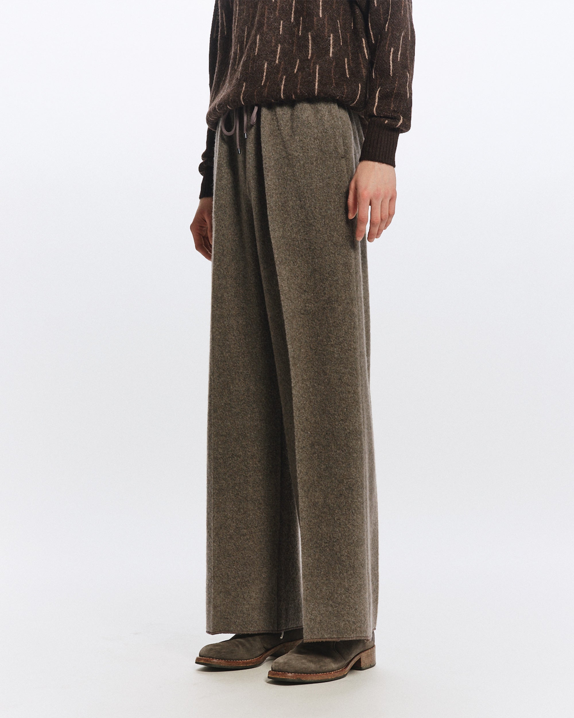 ウールカシミヤナッピングワッシャー /  パジャマパンツ, Green Beige