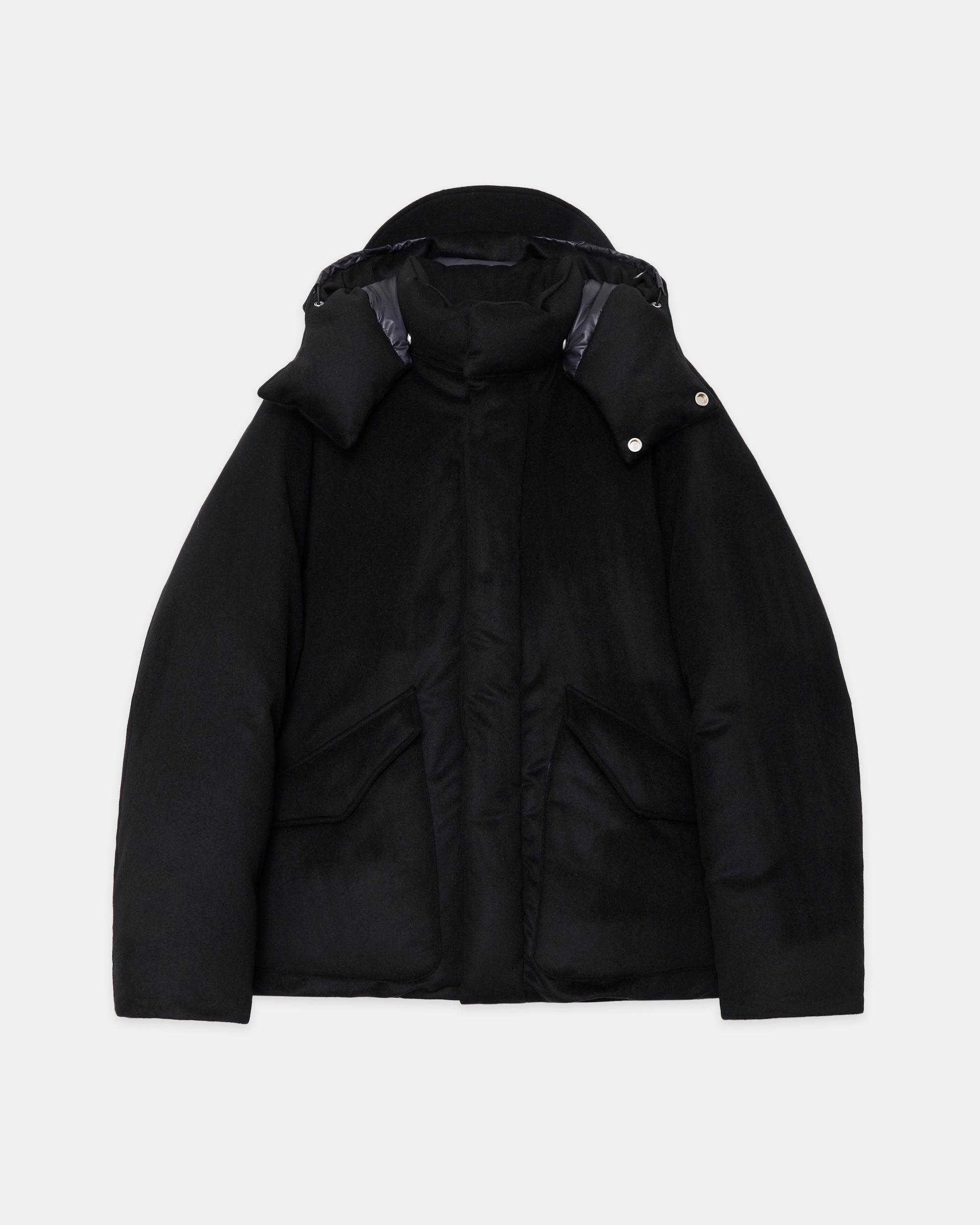 CASHMERE FLANNEL PARKING CASHMERE DOWN, Black