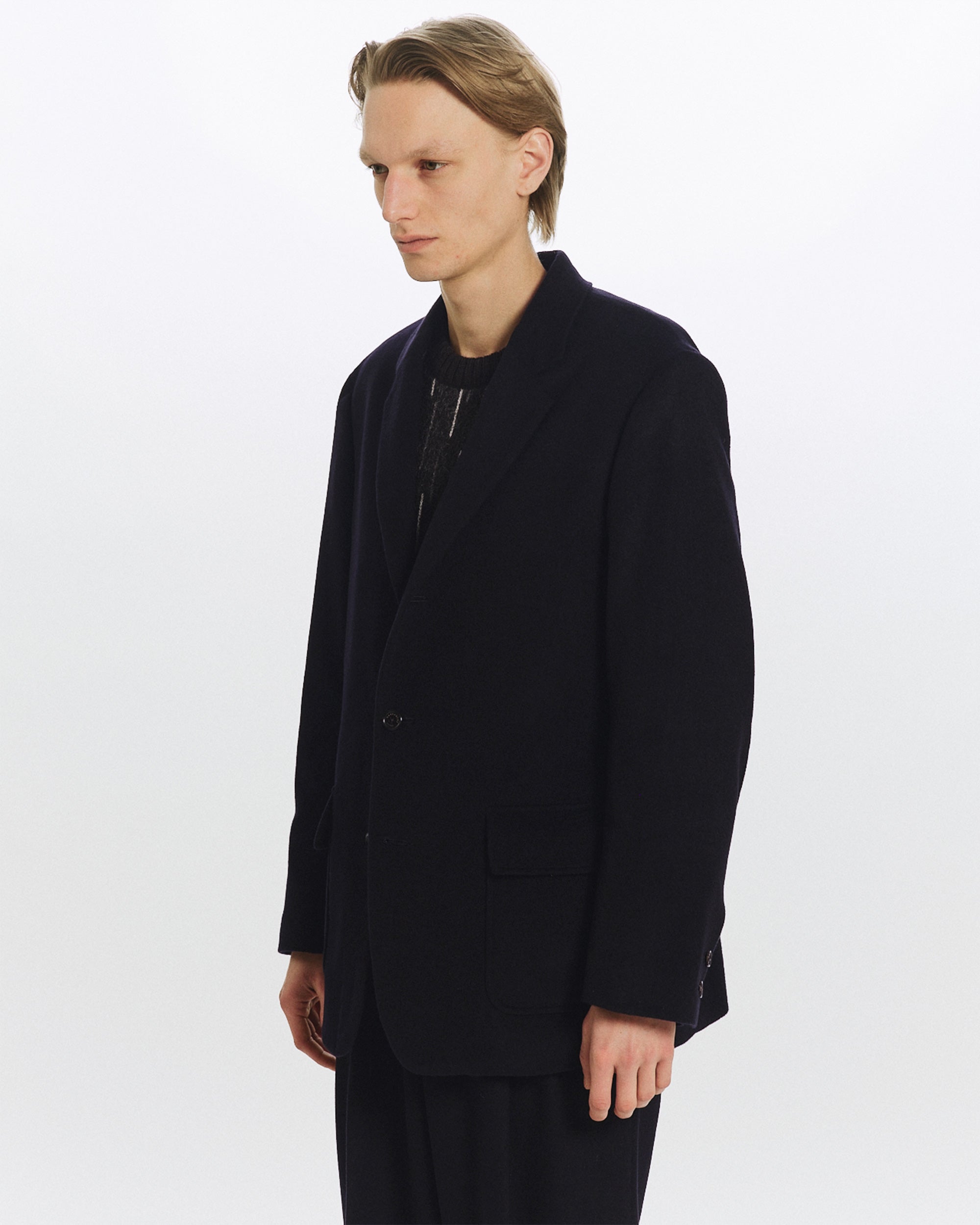 カシミヤフランネル / カシミヤブレザー, D Navy