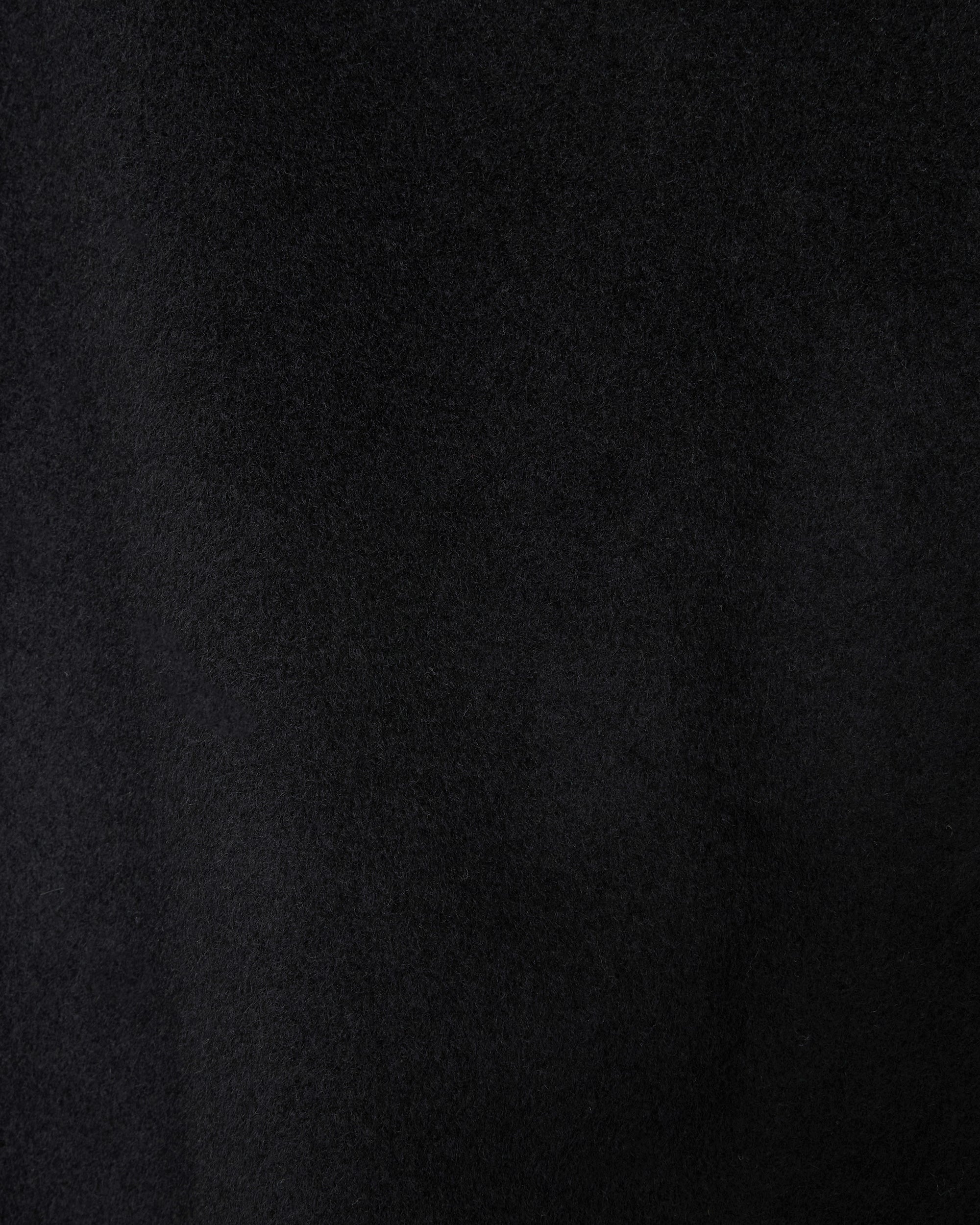 CASHMERE FLANNEL PARKING DOUBLE PLEATED WIDE TROUSERS, Black