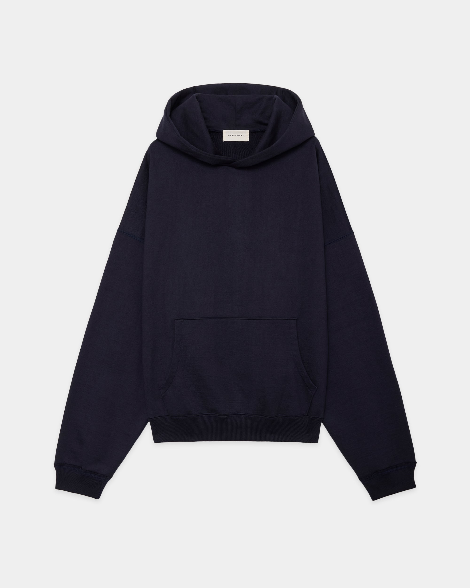 Organic Cotton Heavy Fleece Huge Short Parka, D Navy