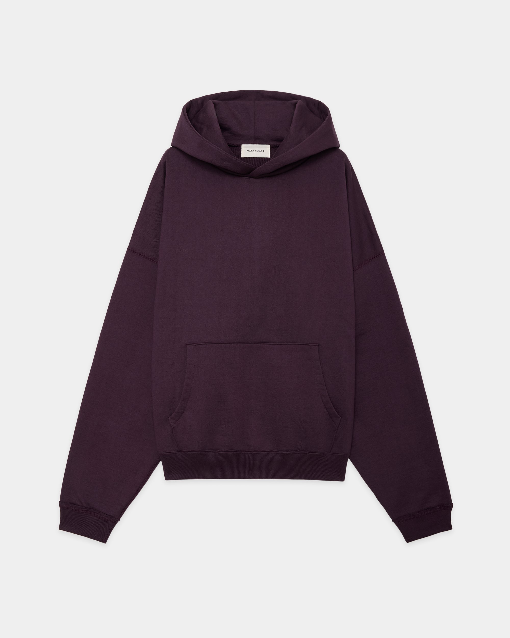 Organic Cotton Heavy Fleece Huge Short Parka, D Purple