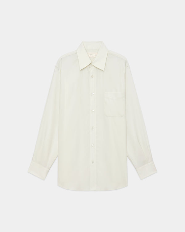 【PARKING別注】 スーパー160's 防縮ウールオックスフォード / レギュラーカラーシャツ, Pearl Gray