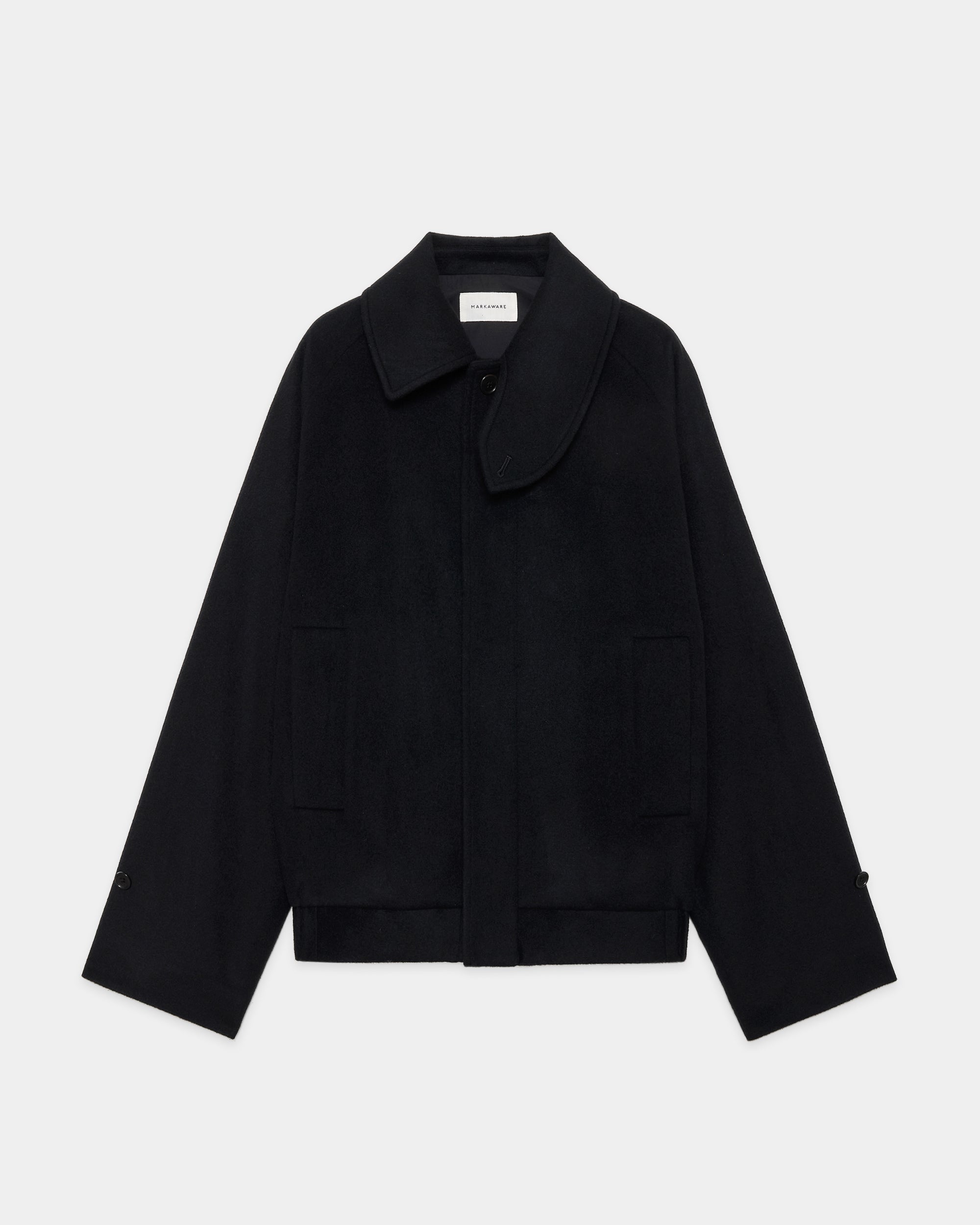【PARKING別注】 カシミヤフランネル / フライングマンジャケット, Black