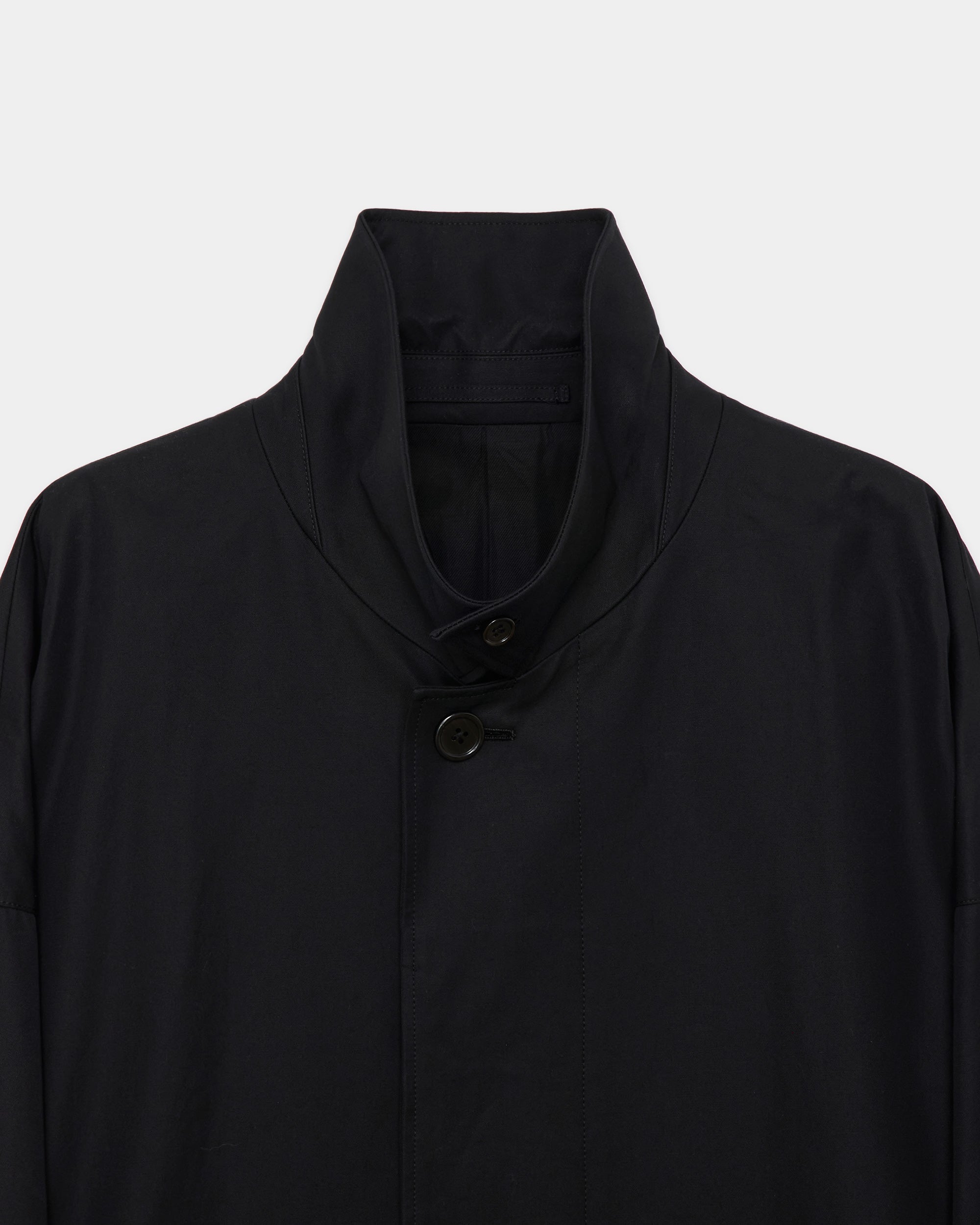 オーガニックGIZAギャバジン / ヒュージシングルトレンチコート, Black