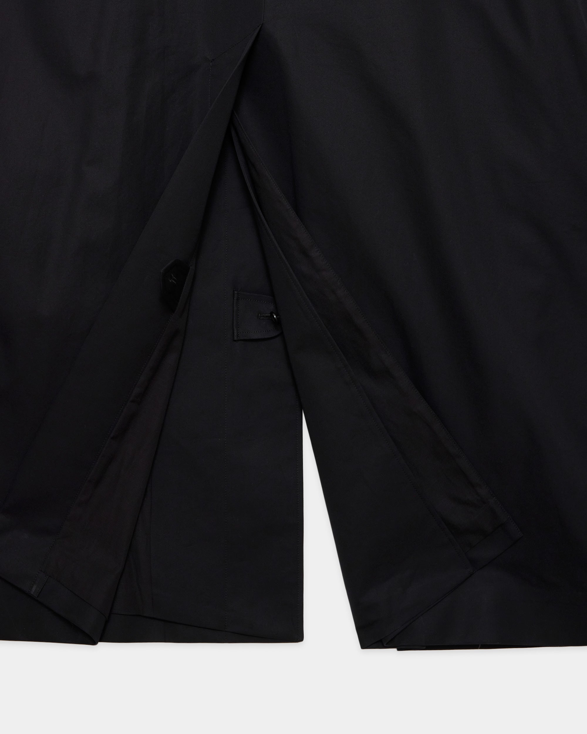 オーガニックGIZAギャバジン / ヒュージシングルトレンチコート, Black