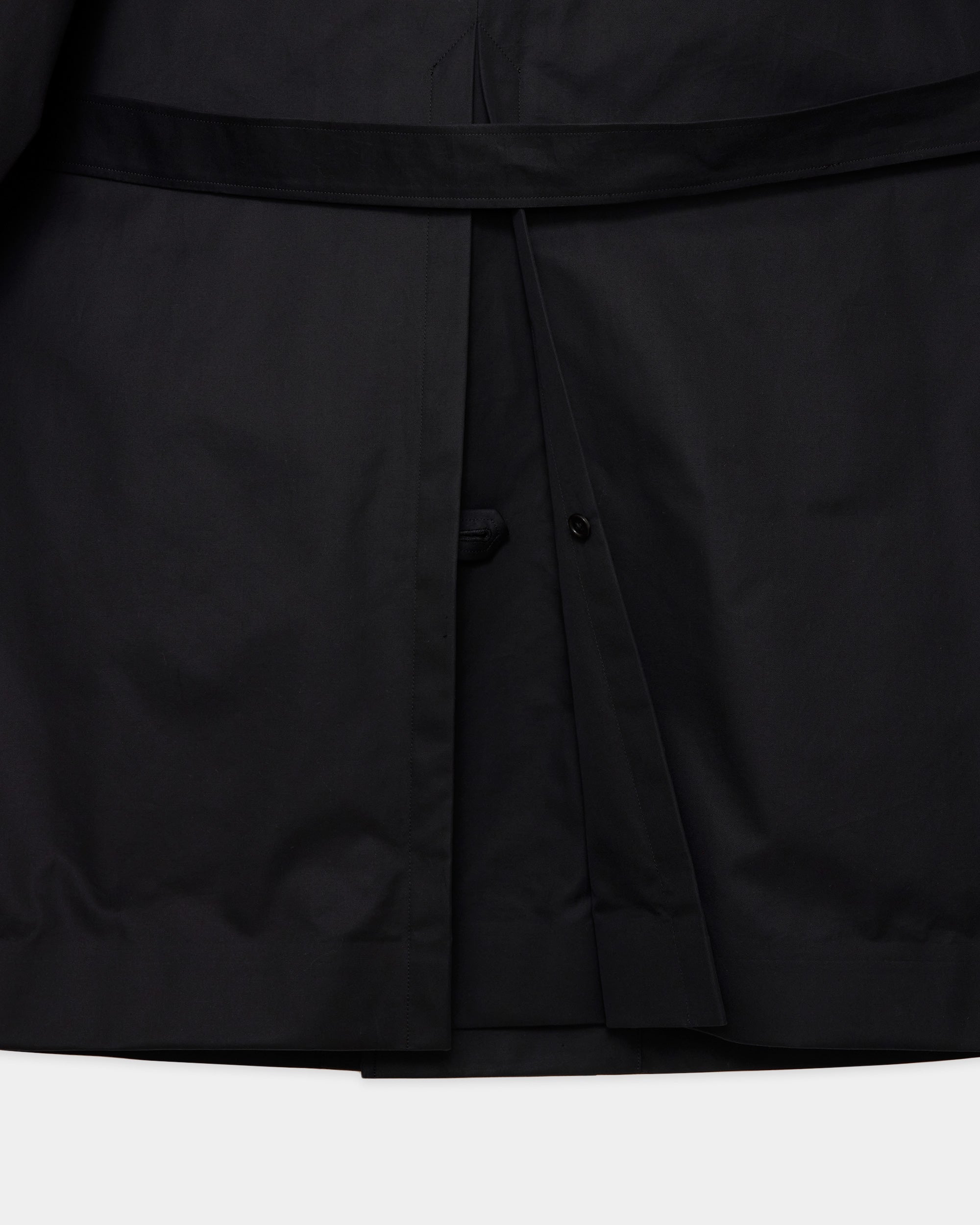 オーガニックGIZAギャバジン / フライフロントトレンチコート, Black