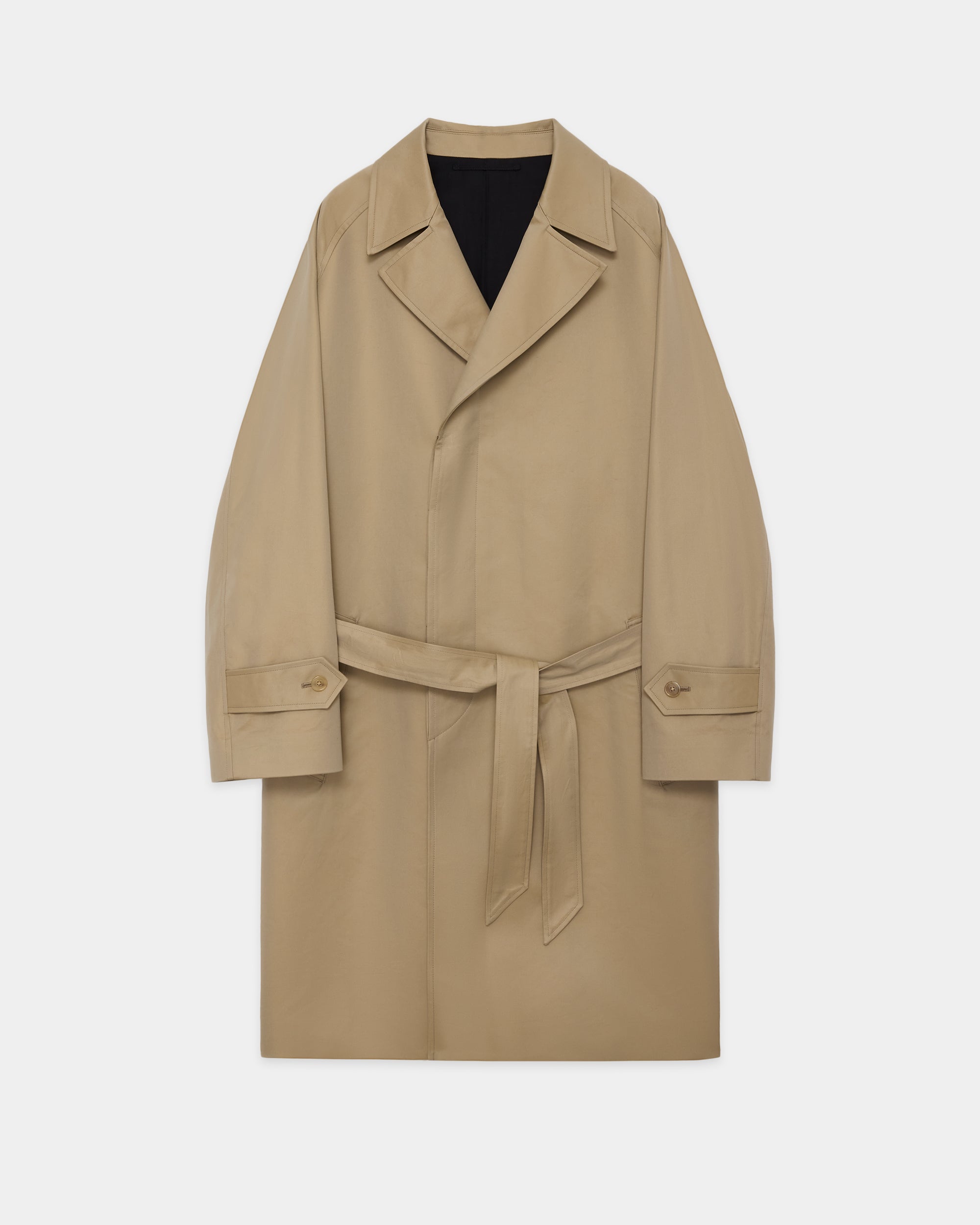 オーガニックGIZAギャバジン / フライフロントトレンチコート, Khaki