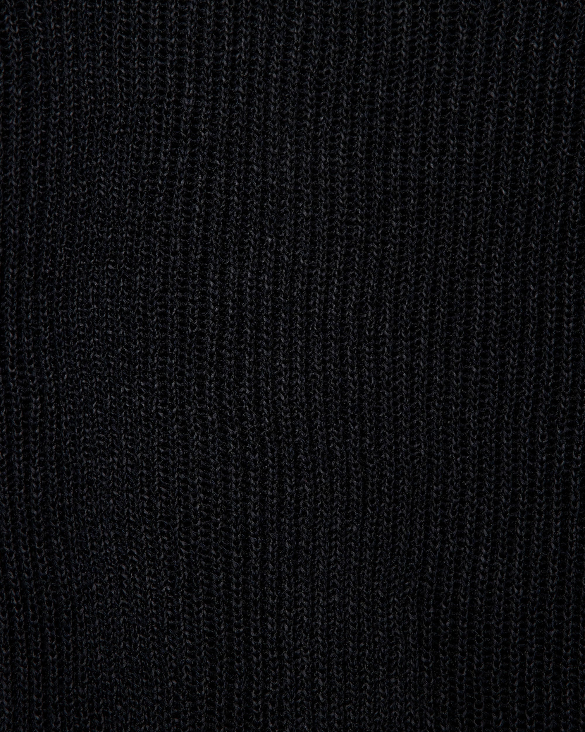 オーガニックコットンx和紙xシルクヤーン / スキッパーリブジャンパー, Black