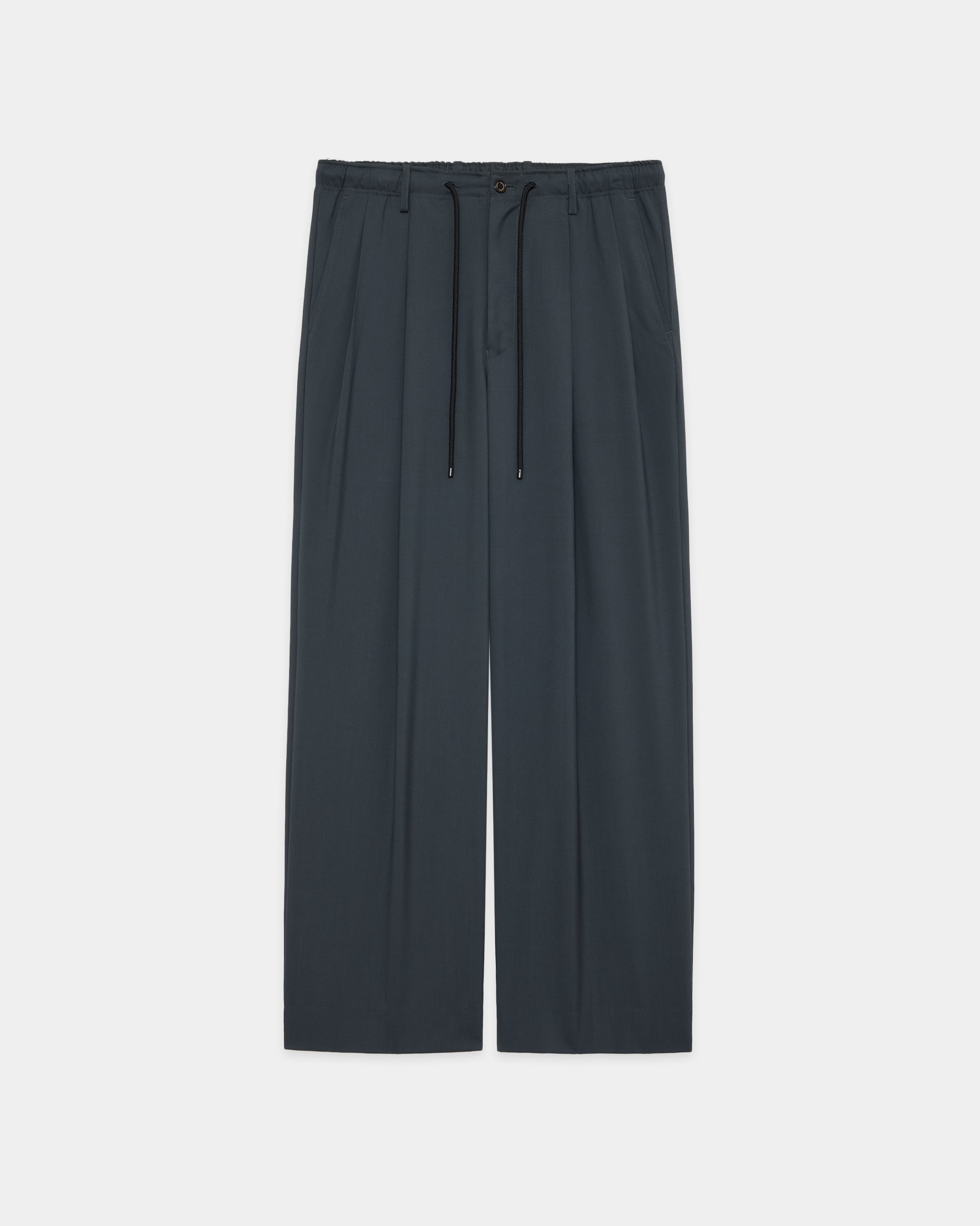 オーガニックウール2/80トロピカル / ダブルプリーテッドイージートラウザーズ, Charcoal