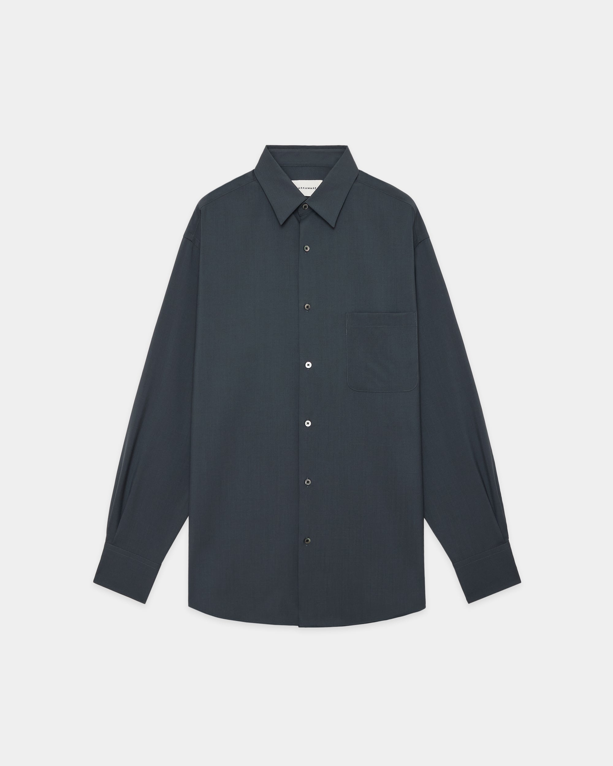 オーガニックウール2/80トロピカル / コンフォートフィットシャツ, Charcoal