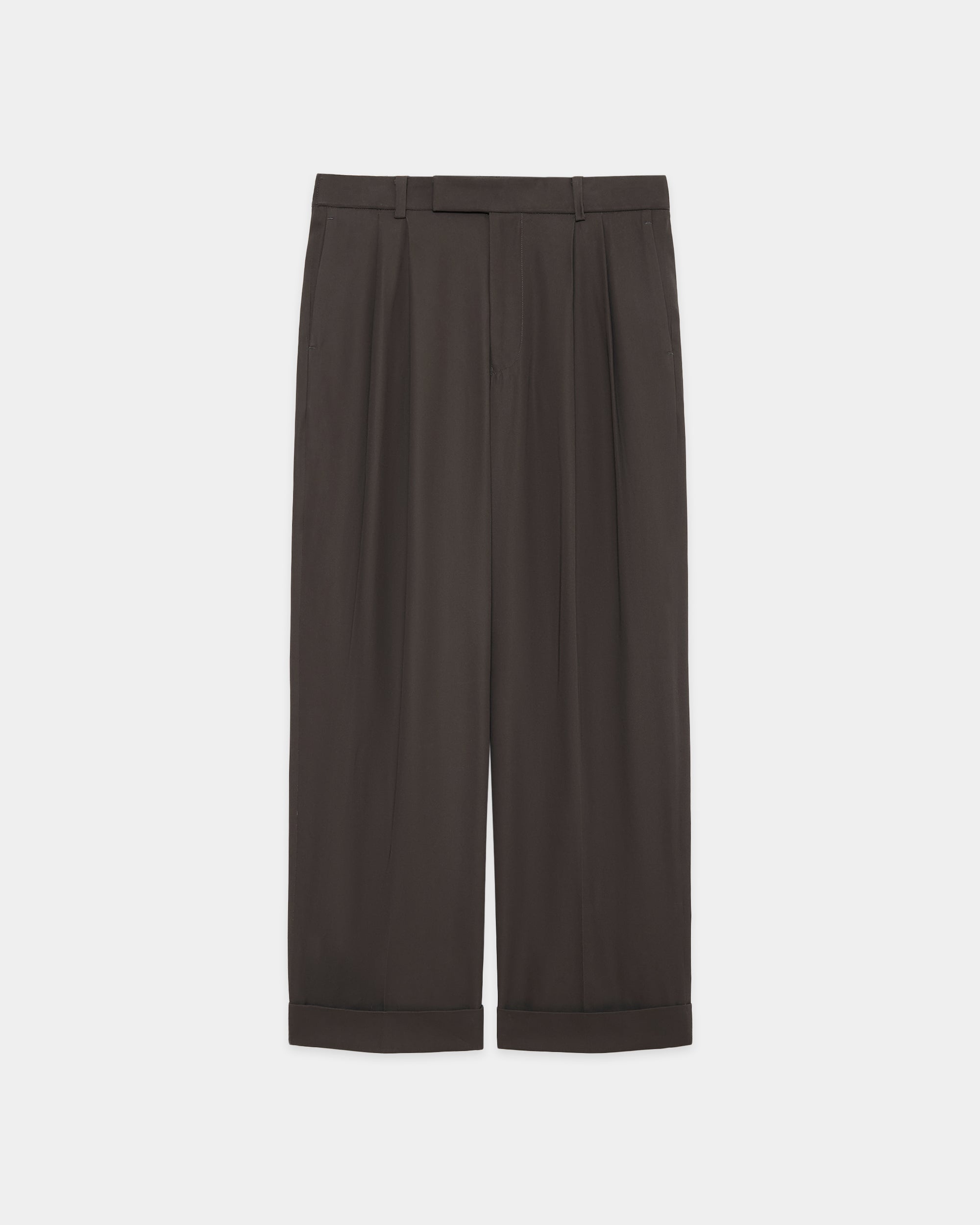 60/2オーガニック強燃ボイル3/2ツイル / ダブルプリーテッドセミイージートラウザーズ, Charcoal