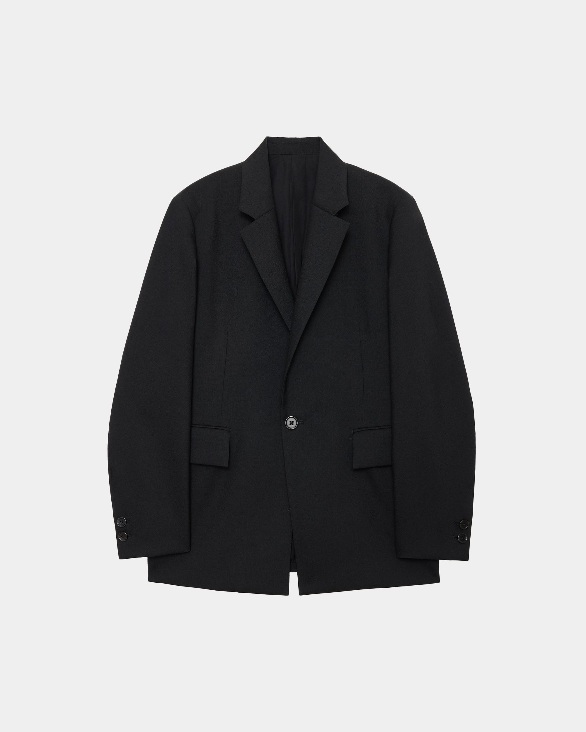 オーガニックウールヘビートロピカル / スクエアジャケット, Black