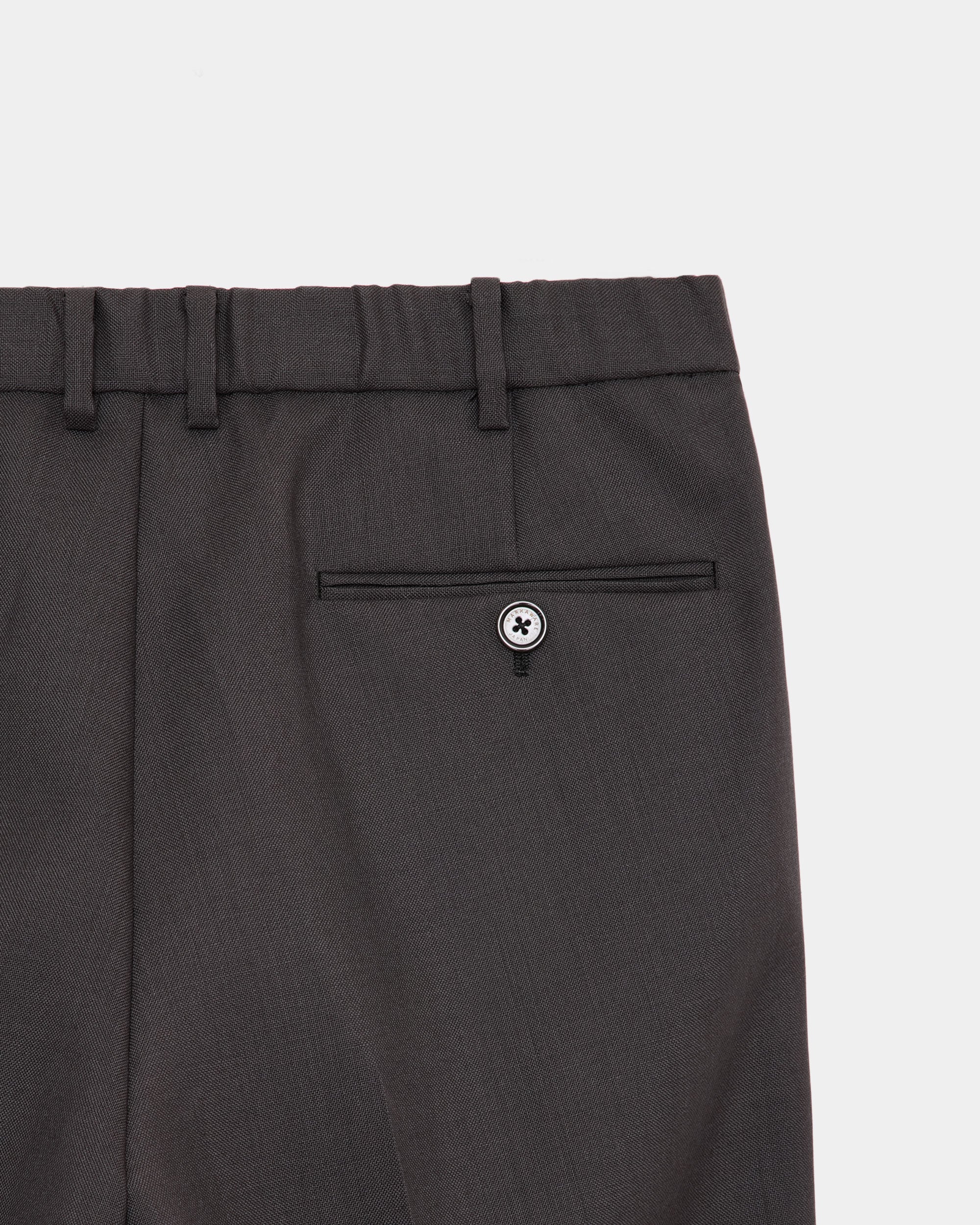 オーガニックウールヘビートロピカル / ワイドストレートトラウザーズ, Charcoal