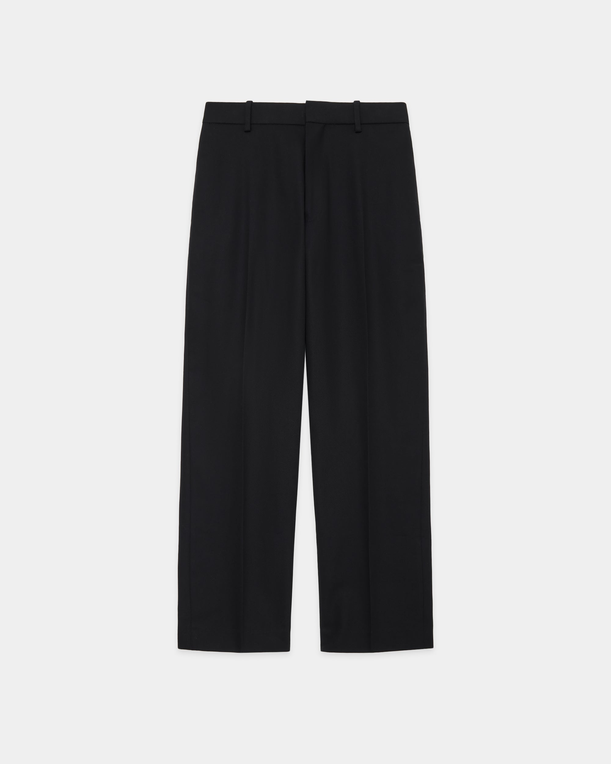 Organic Cotton Survival Cloth Flat Tapered Trousers, Black