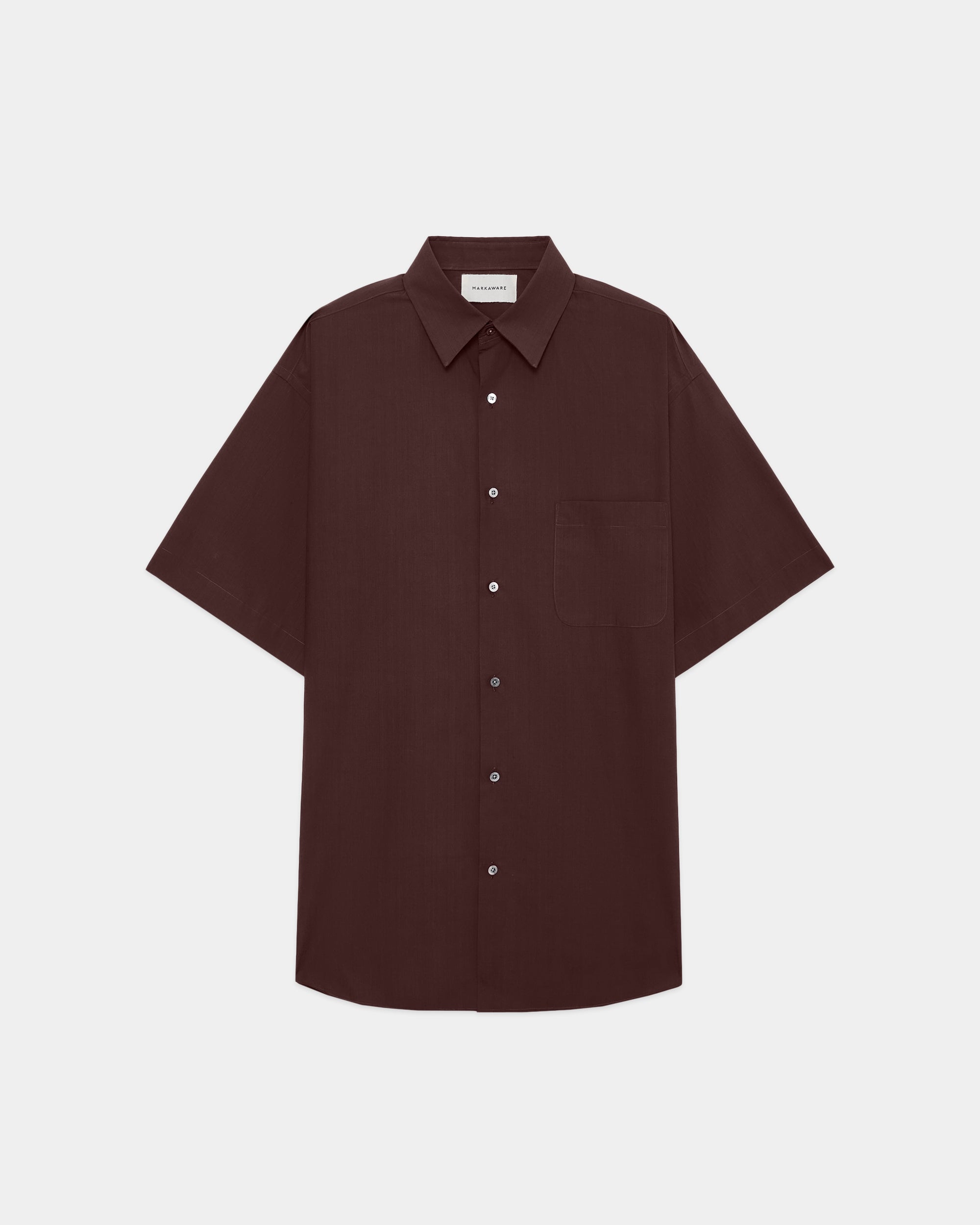 オーガニックGIZA80/1タイプライター / コンフォートフィットS/Sシャツ, Brown
