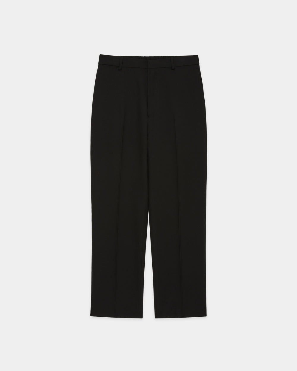 Organic Wool Survival Cloth / Flat Tapered Trousers, Black