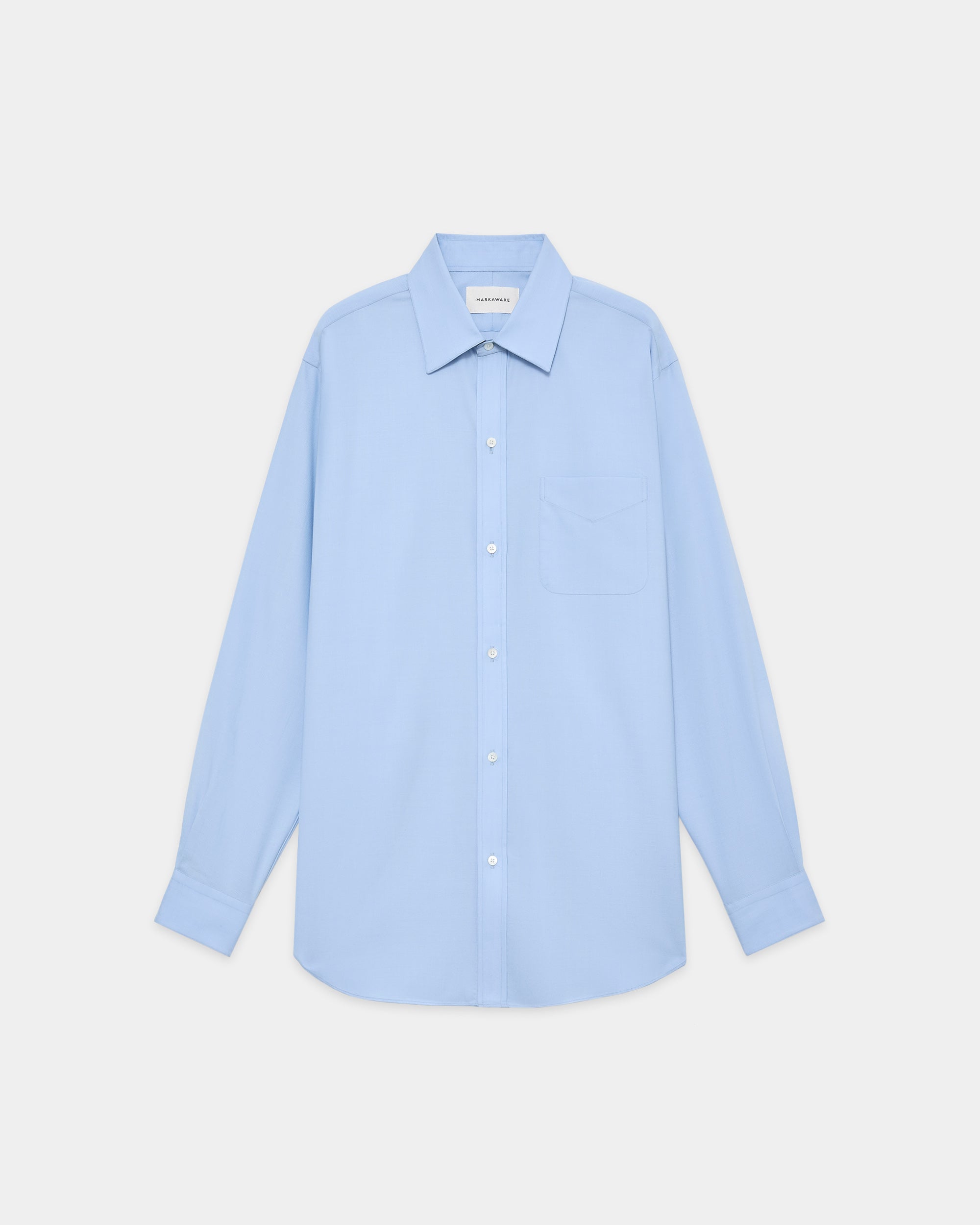 Super 160s Washable Wool Oxford / Regular Fit Dress Shirt, Saxe