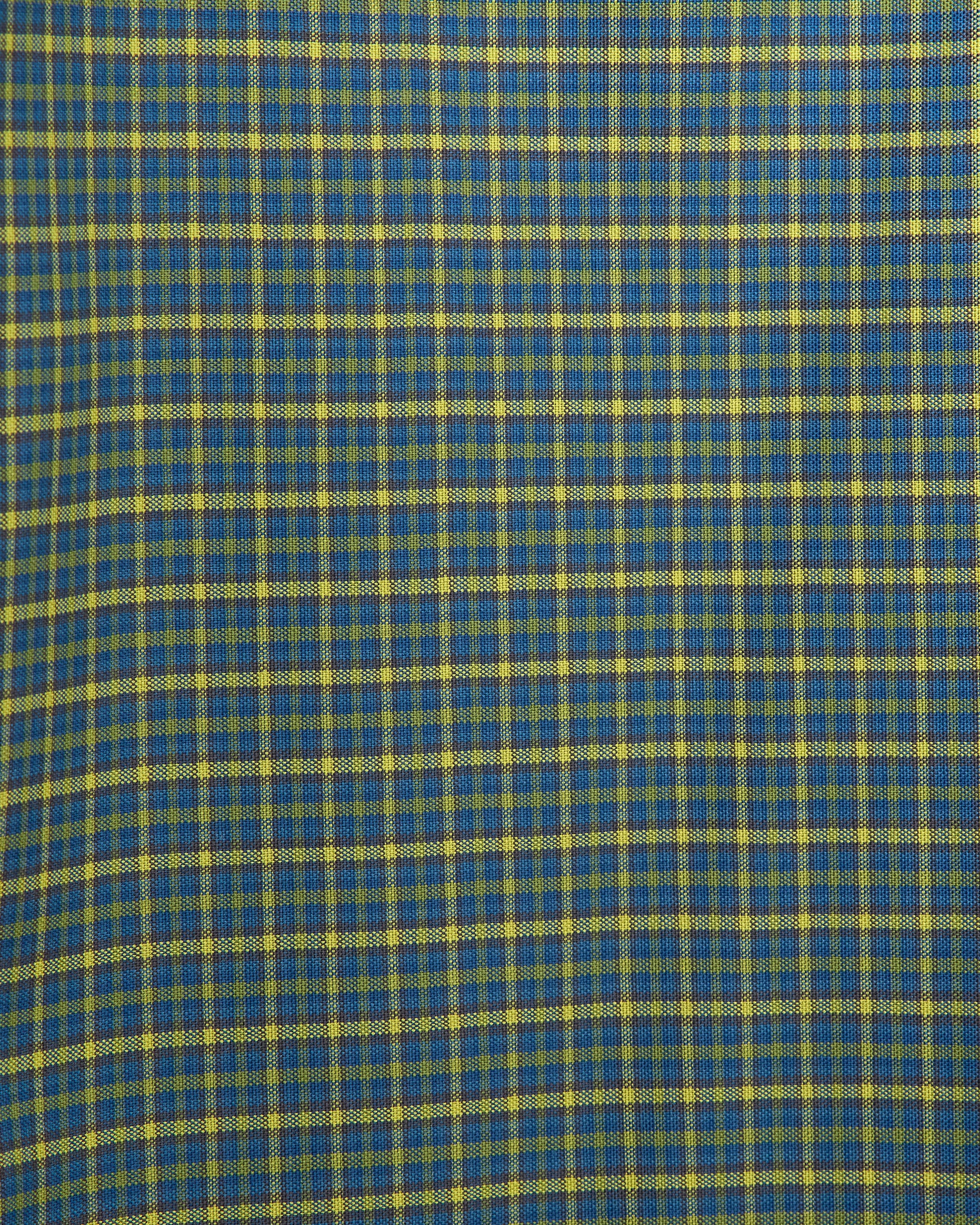 Super 160s Washable Wool Oxford / Square Shirt, Green Check