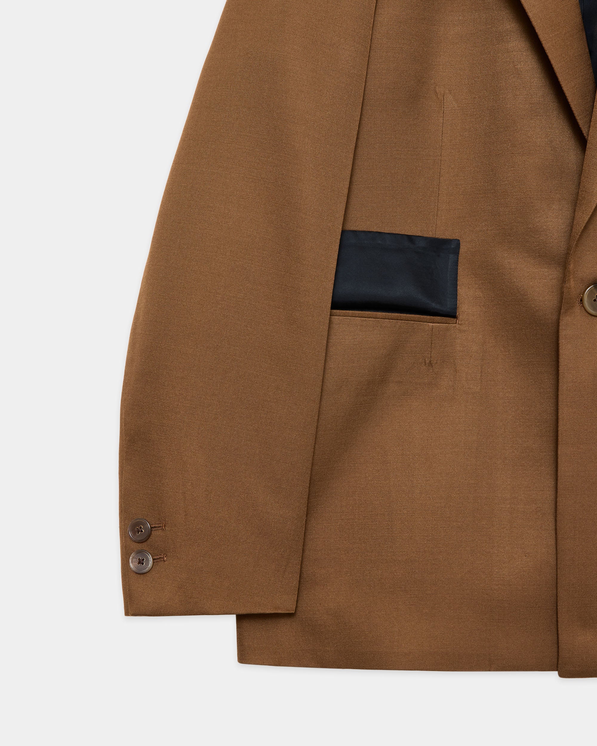 Bratac Silk × Organic Wool Double Cloth / Square Jacket, Amber