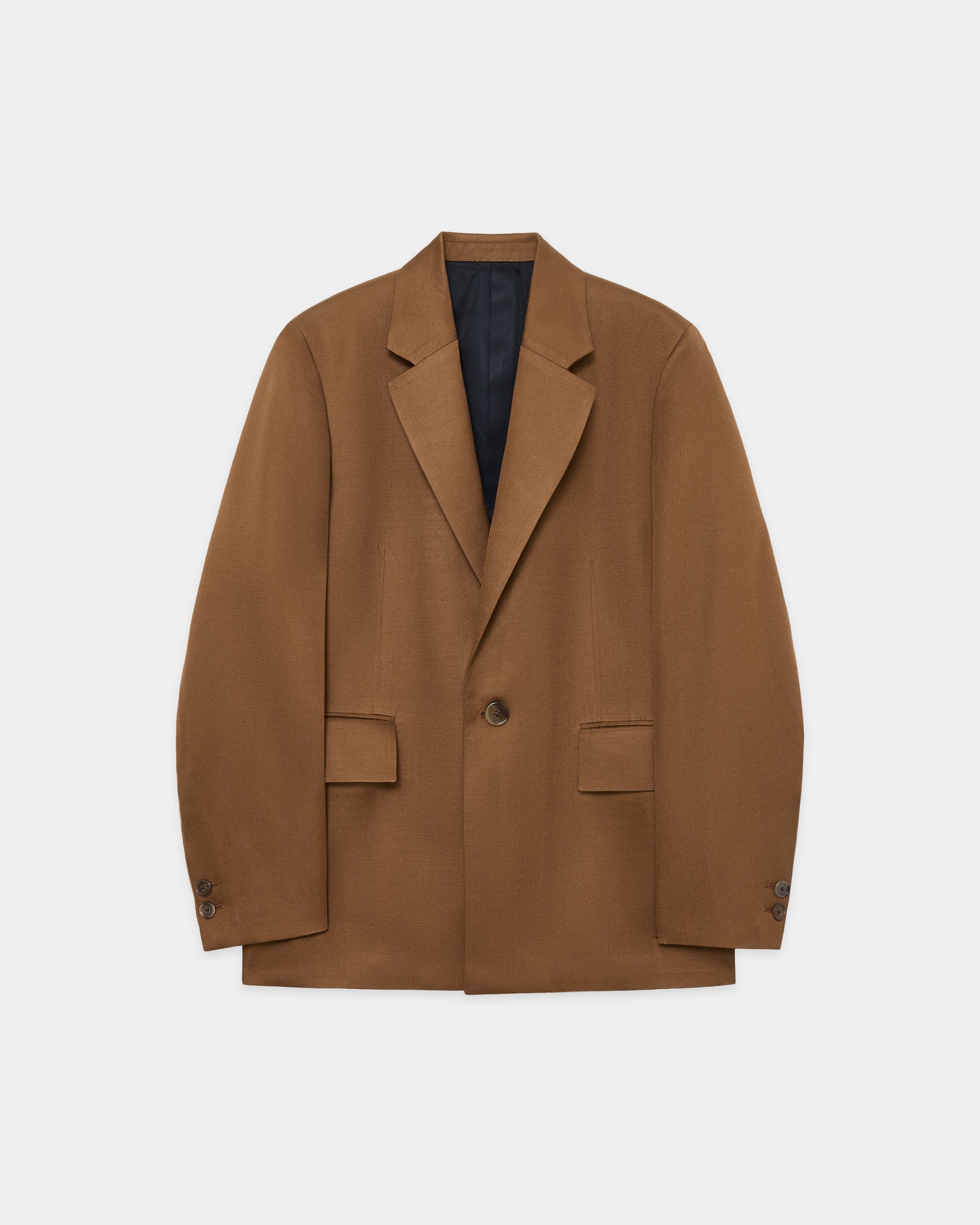 Bratac Silk × Organic Wool Double Cloth / Square Jacket, Amber