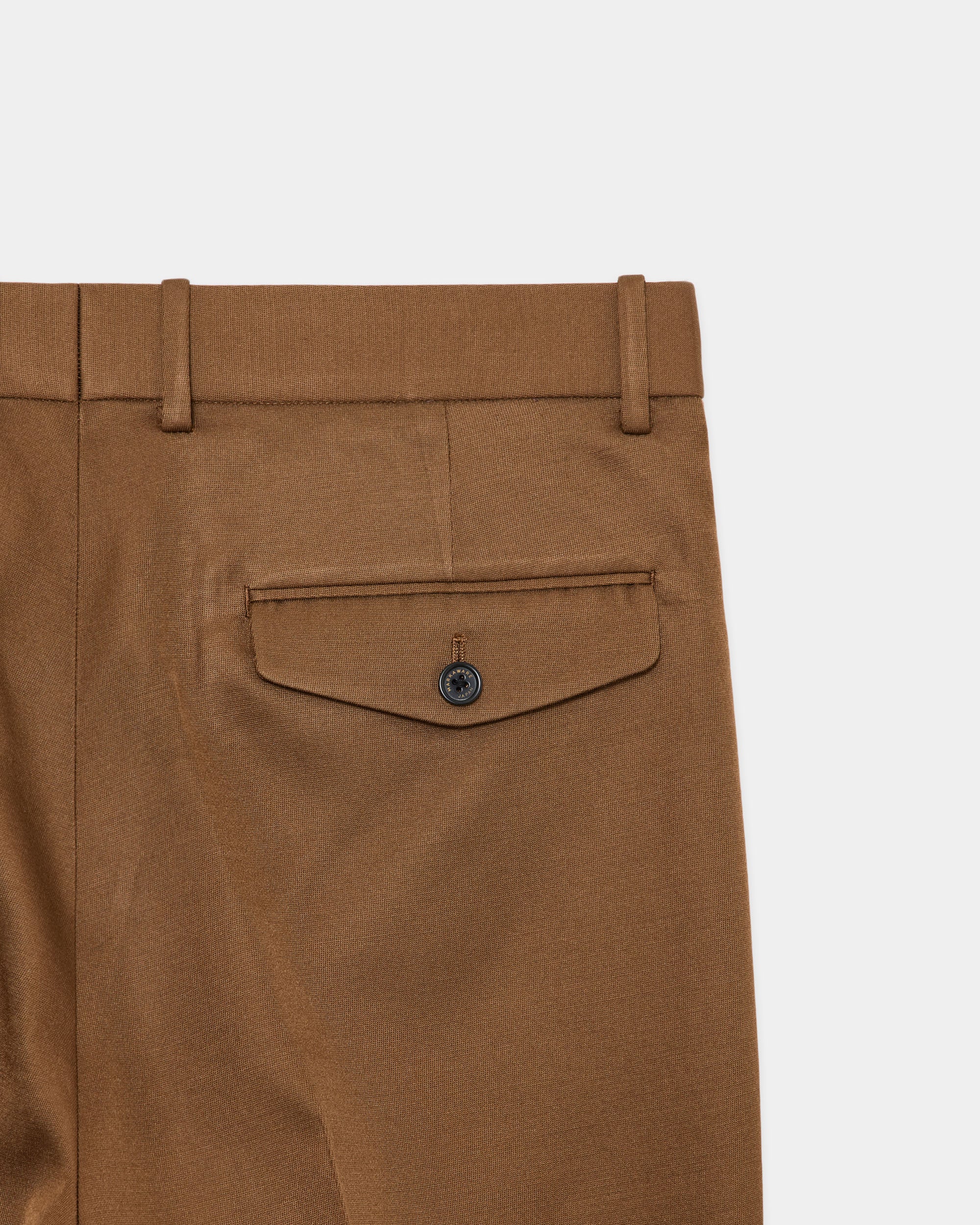 Bratac Silk × Organic Wool Double Cloth Double Pleated Trousers, Amber