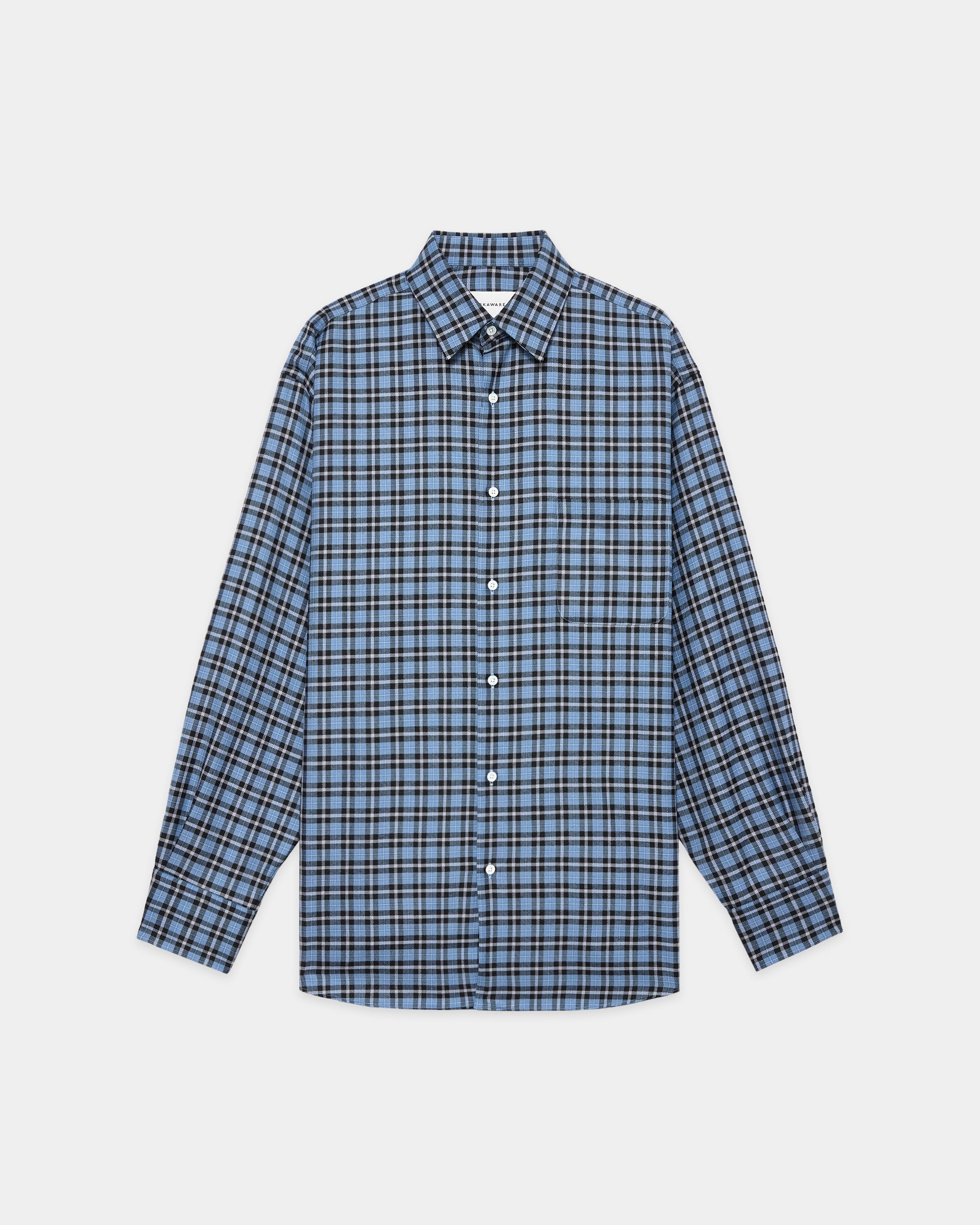 オーガニックウールビエラチェック / コンフォートフィットシャツ, Blue Check