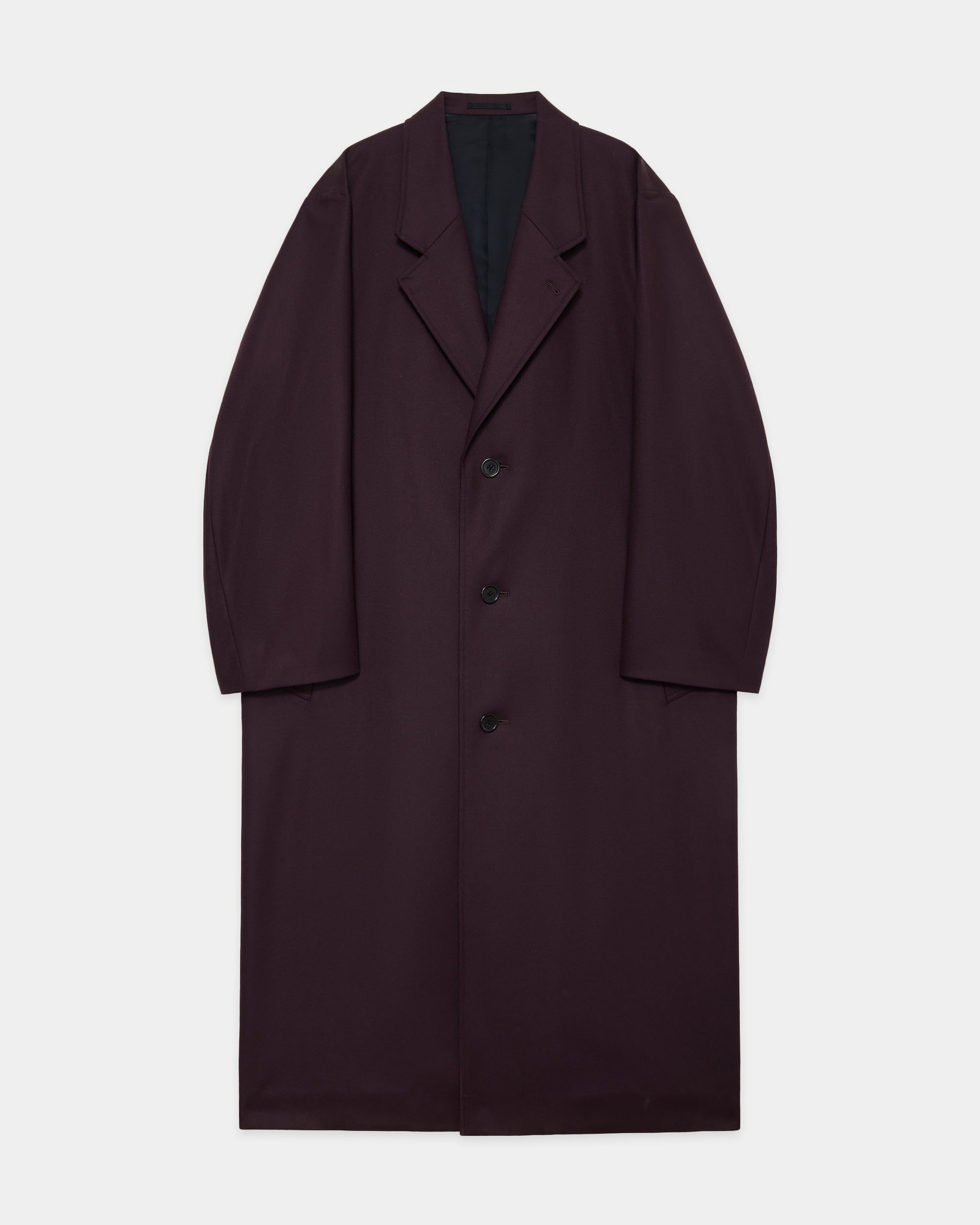 2/2/96 Wool Flannel / Long Overcoat, Dark Purple