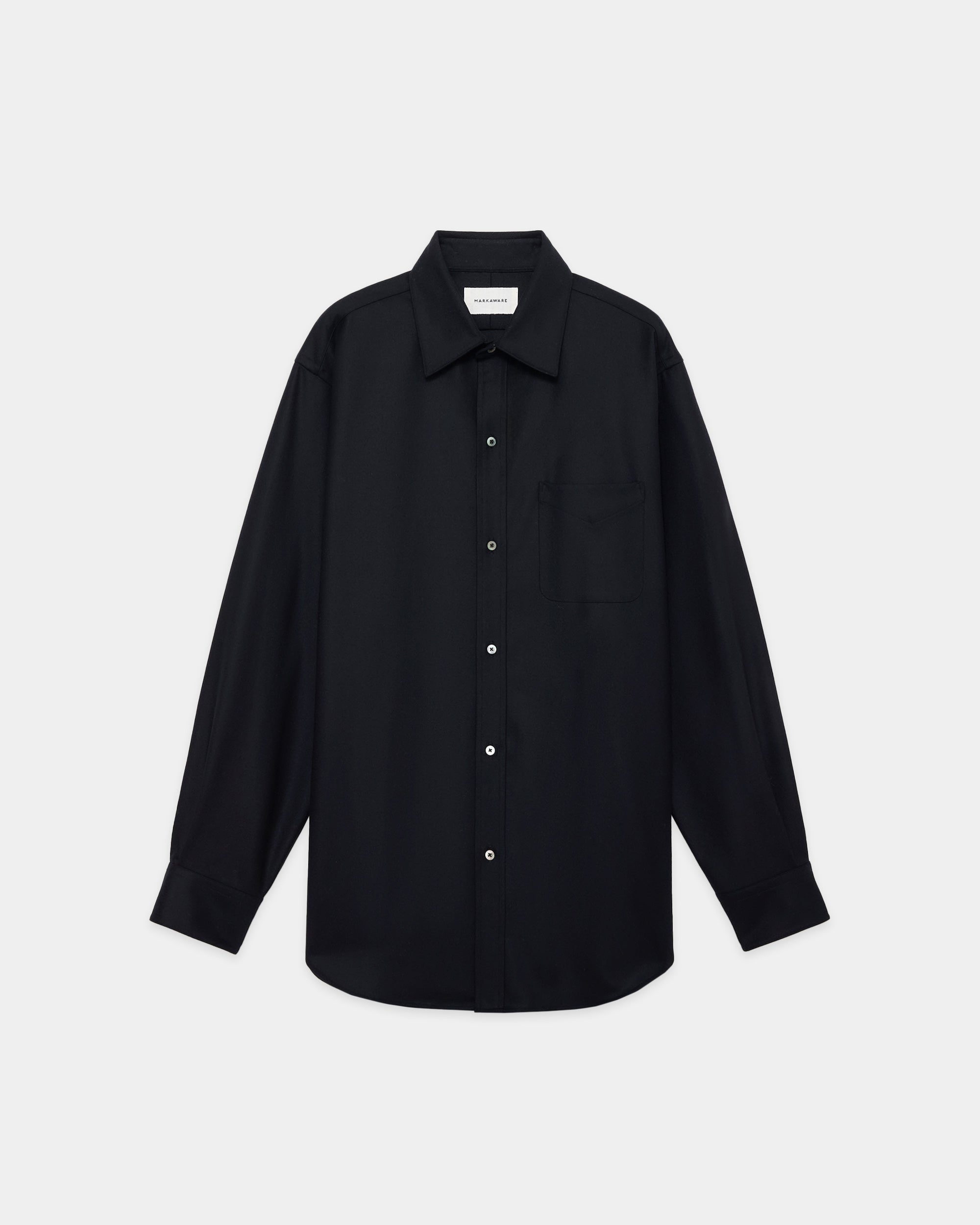 2/2/96 Wool Flannel / Regular Fit Dress Shirt, Black