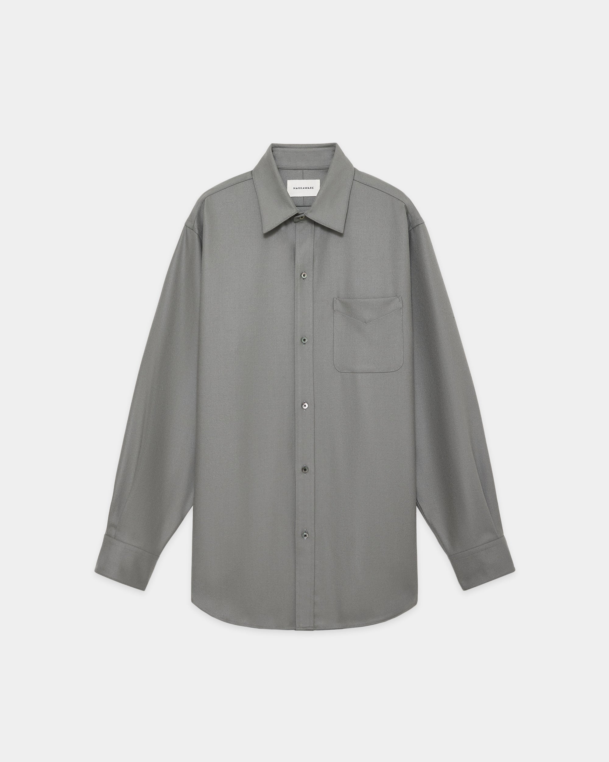 2/2/96 Wool Flannel / Regular Fit Dress Shirt, Steel Gray