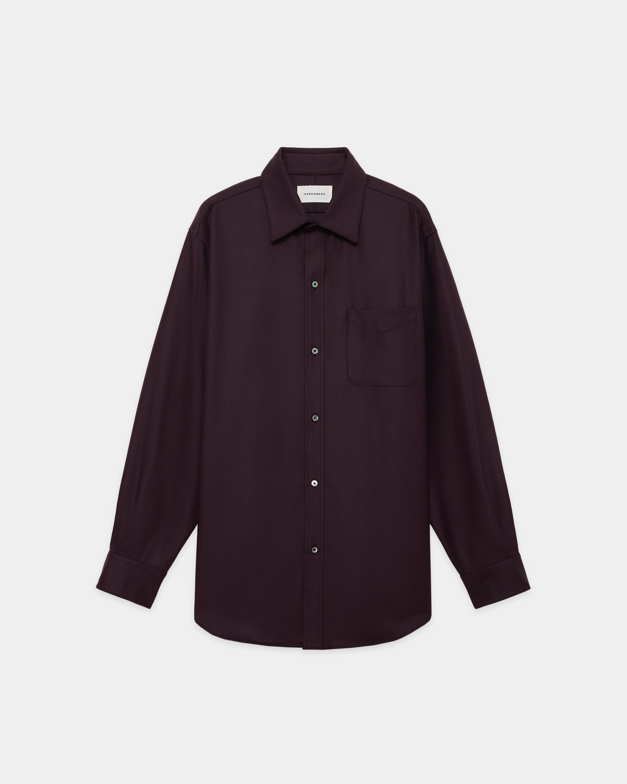 2/2/96 Wool Flannel / Regular Fit Dress Shirt, Dark Purple