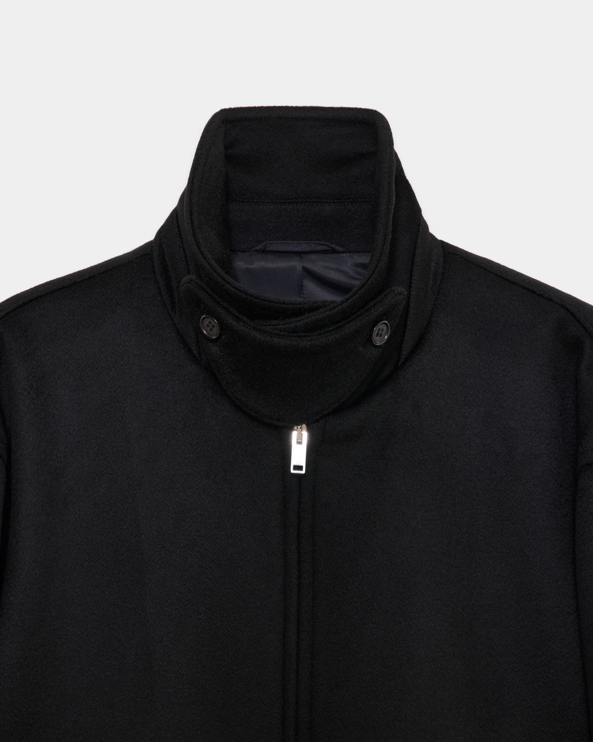 Cashmere Double Faced Cloth / Worker Jacket, Black