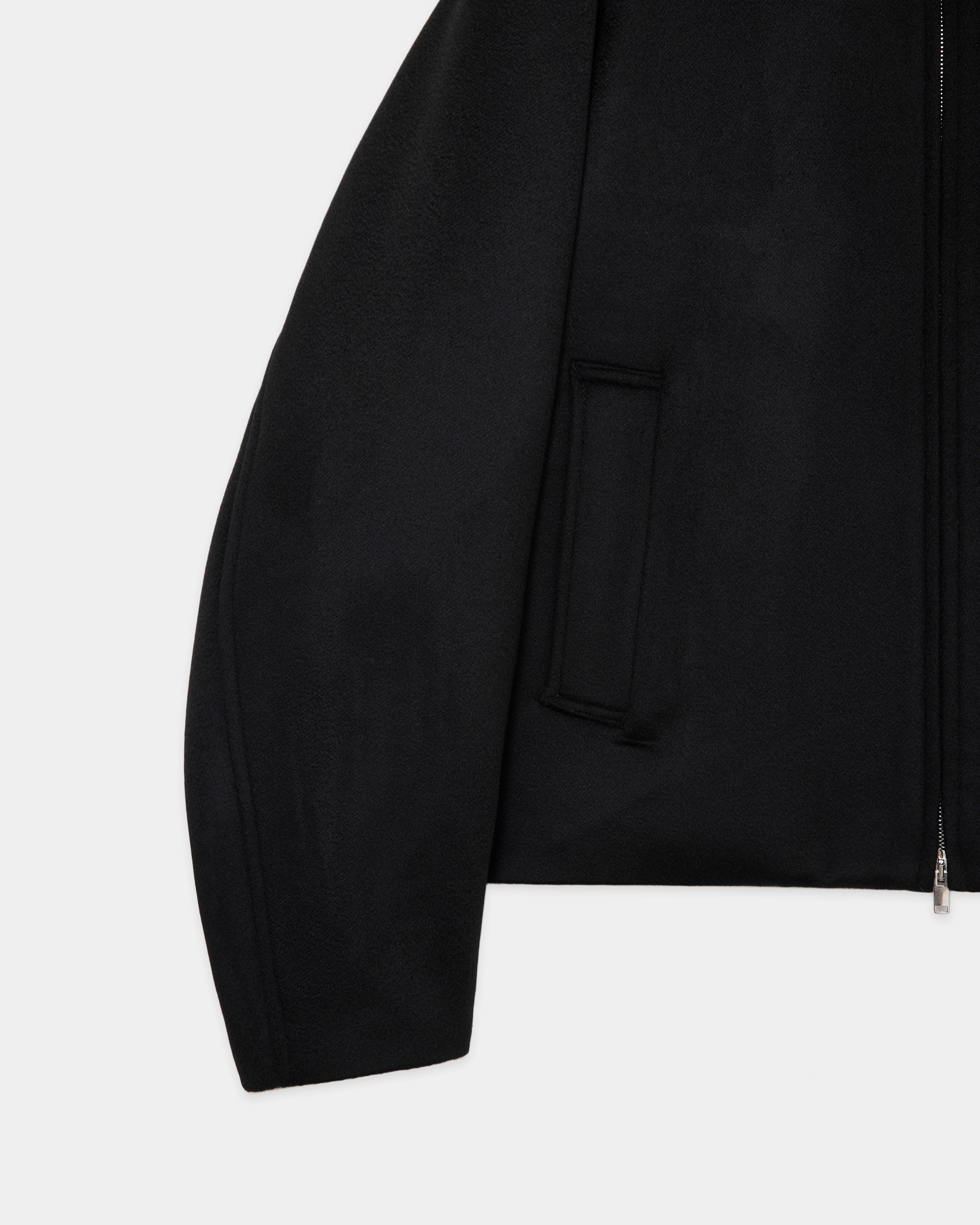 Cashmere Double Faced Cloth / Worker Jacket, Black