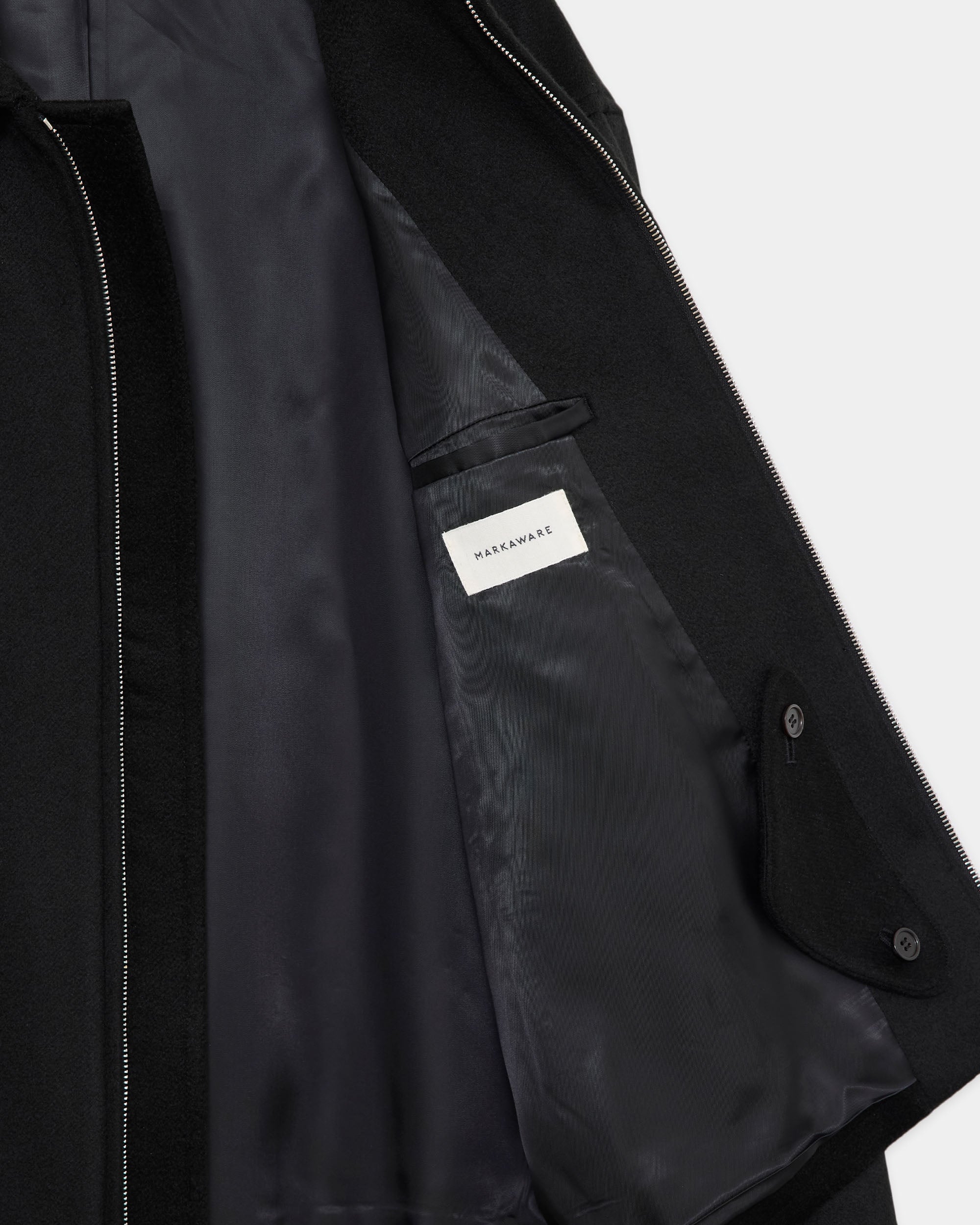 Cashmere Double Faced Cloth / Worker Jacket, Black