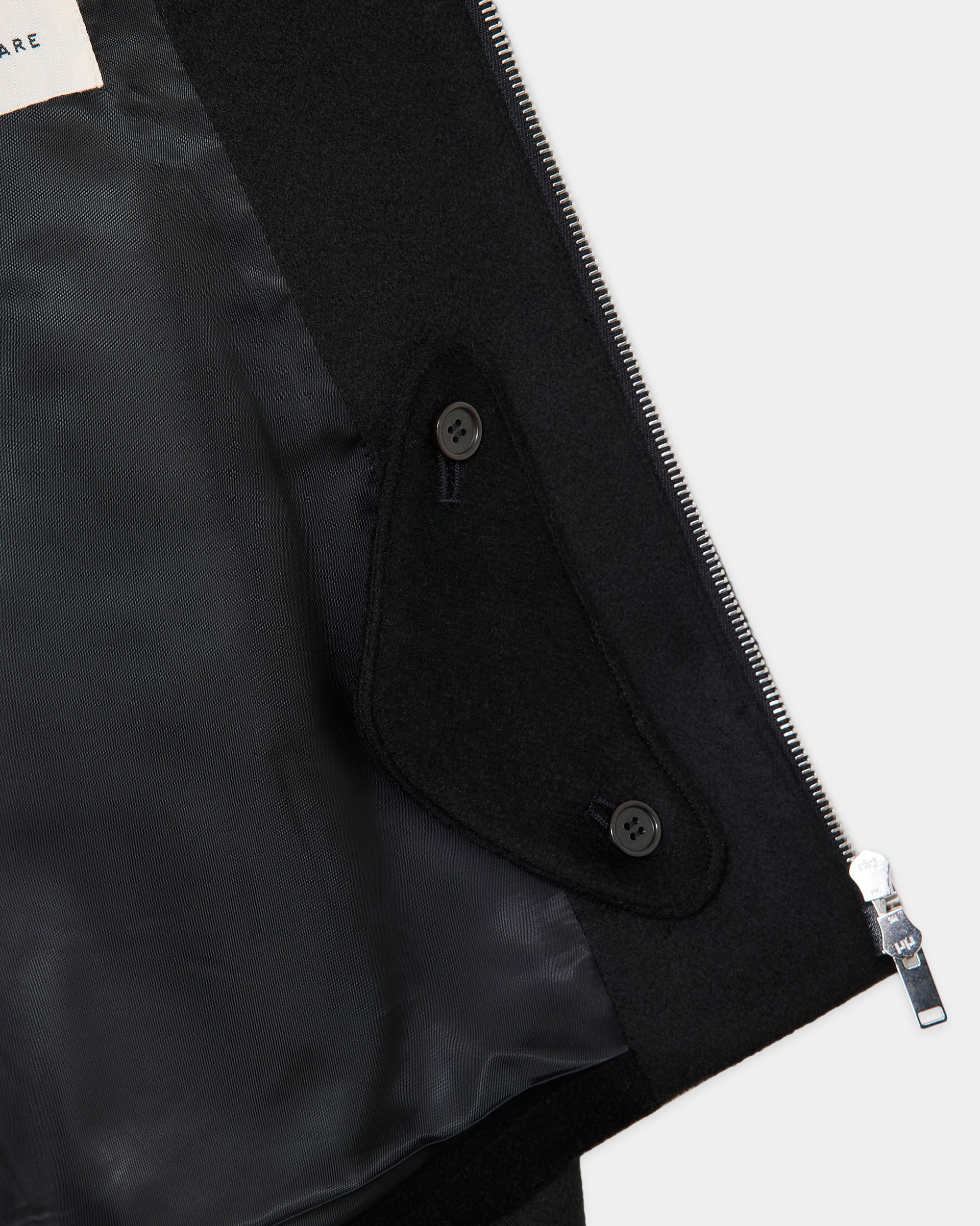 Cashmere Double Faced Cloth / Worker Jacket, Black