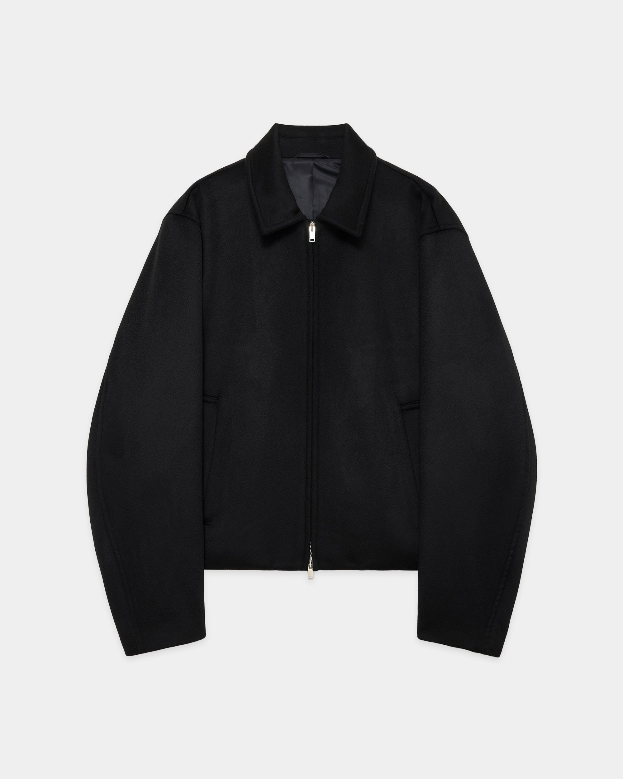 Cashmere Double Faced Cloth / Worker Jacket, Black