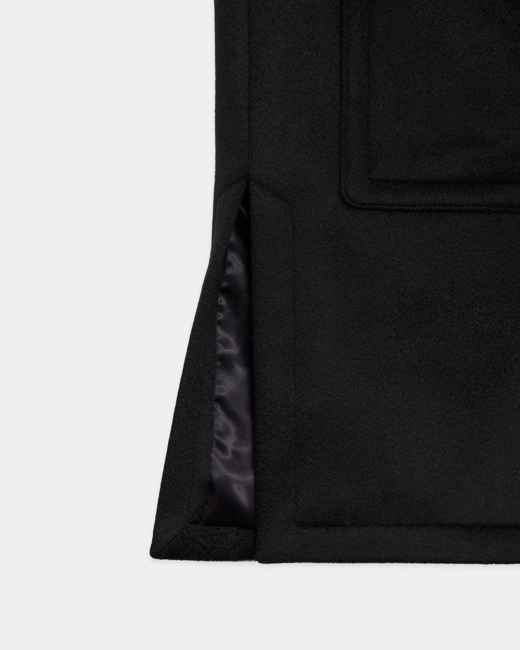 Cashmere Double Faced / Cloth Duffle Coat, Black