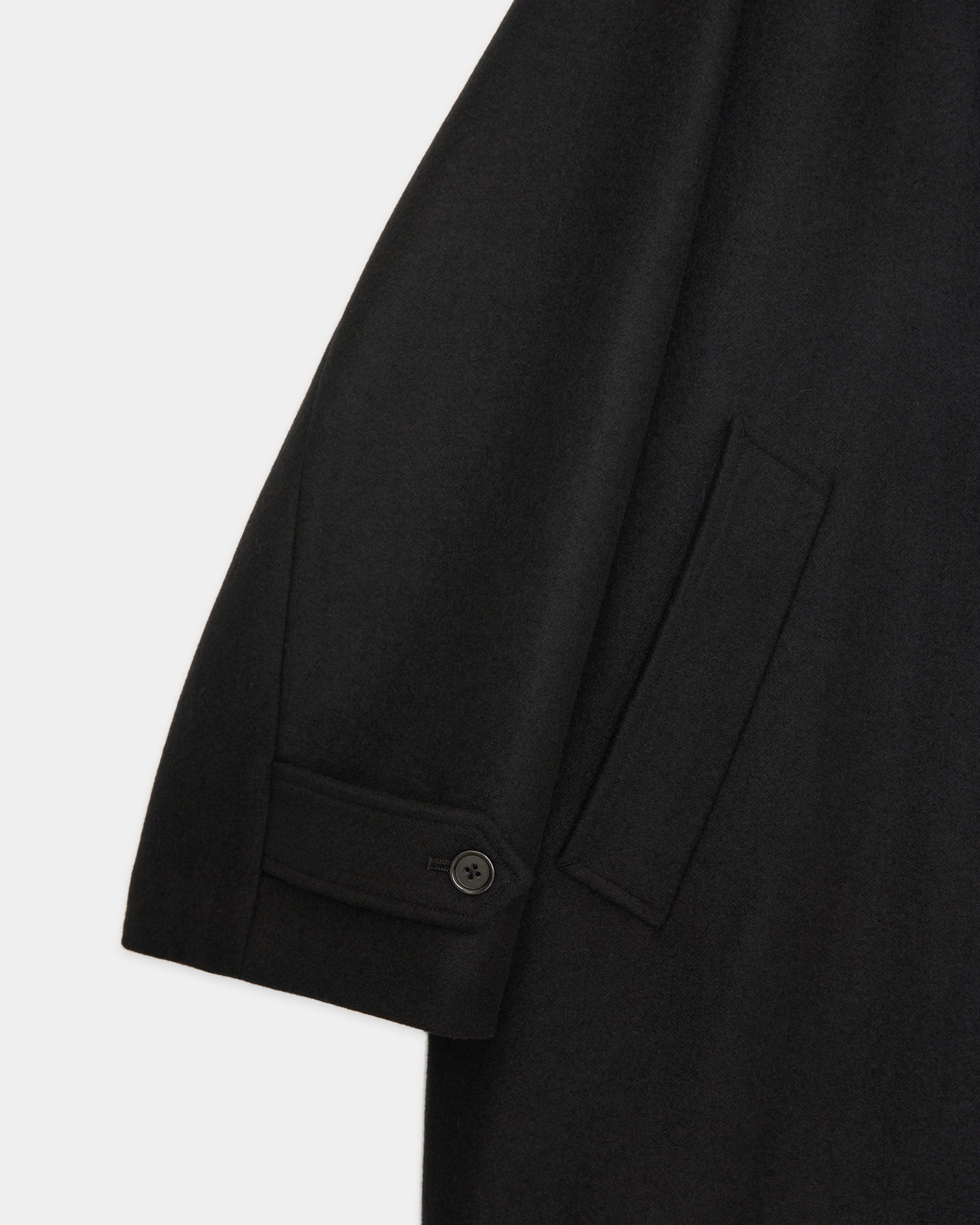 Cashmere Light Melton / Wanderer Coat, Black