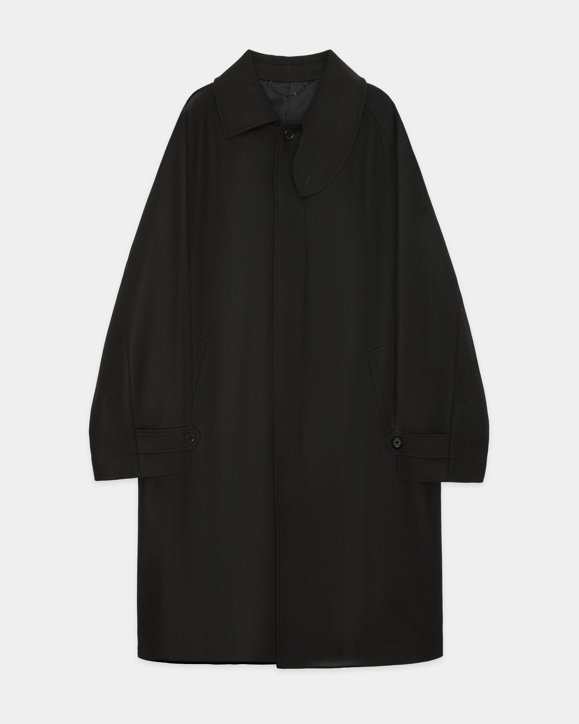 Cashmere Light Melton / Wanderer Coat, Black